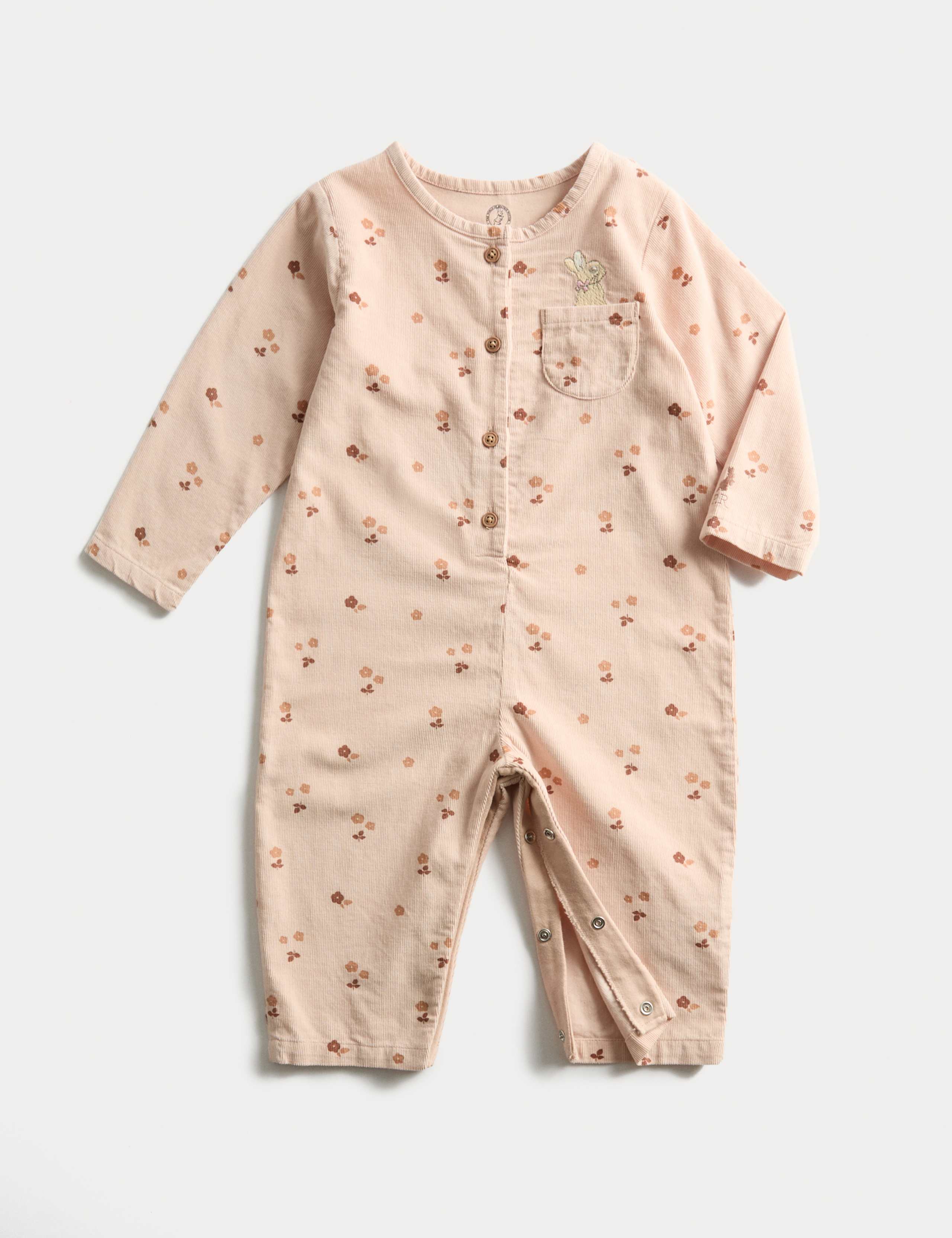 Pure Cotton Cord Peter Rabbit™ Boilersuit (0-3 Yrs) 1 of 3
