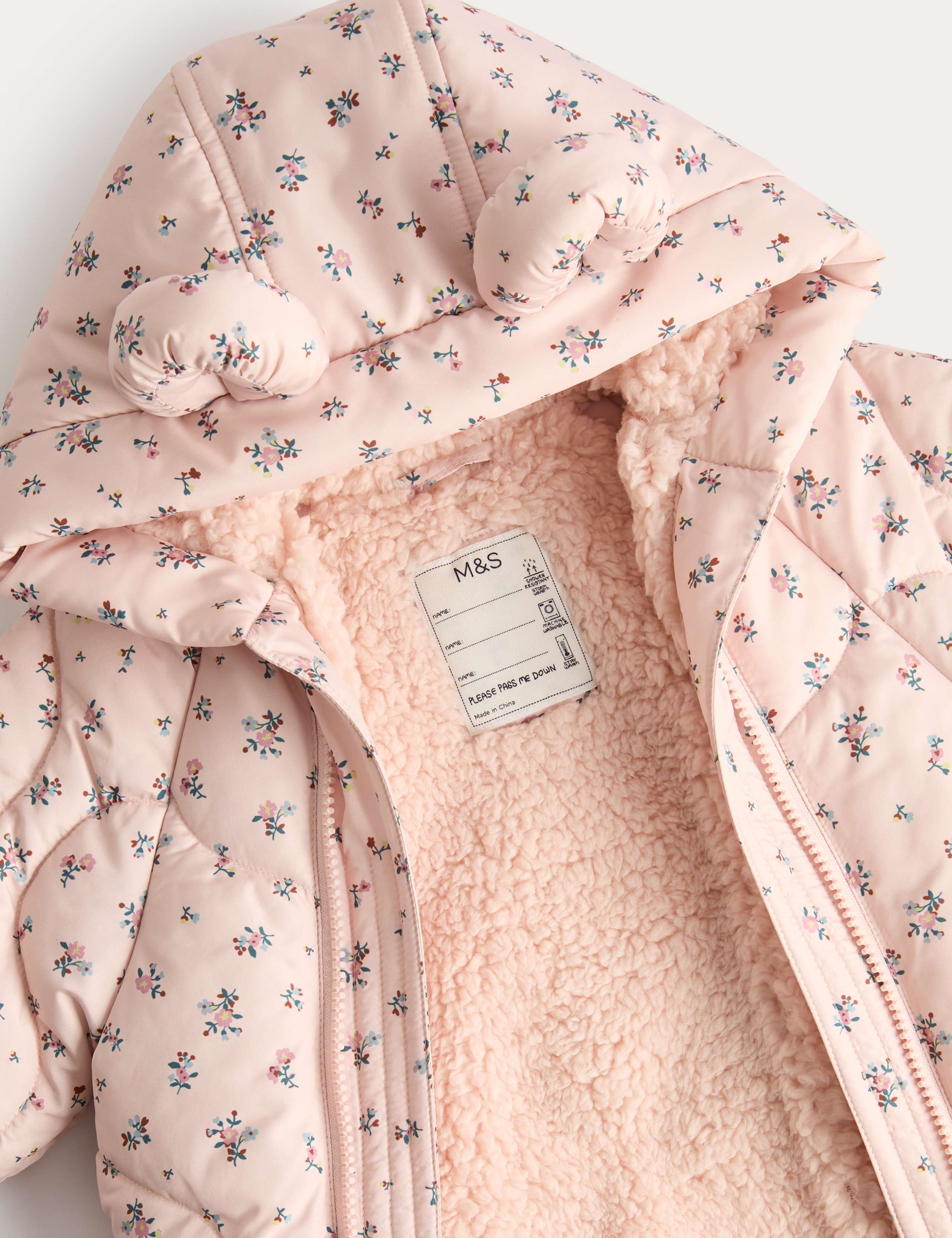 Ditsy Floral Quilted Snowsuit (0-3 Yrs) 2 of 3