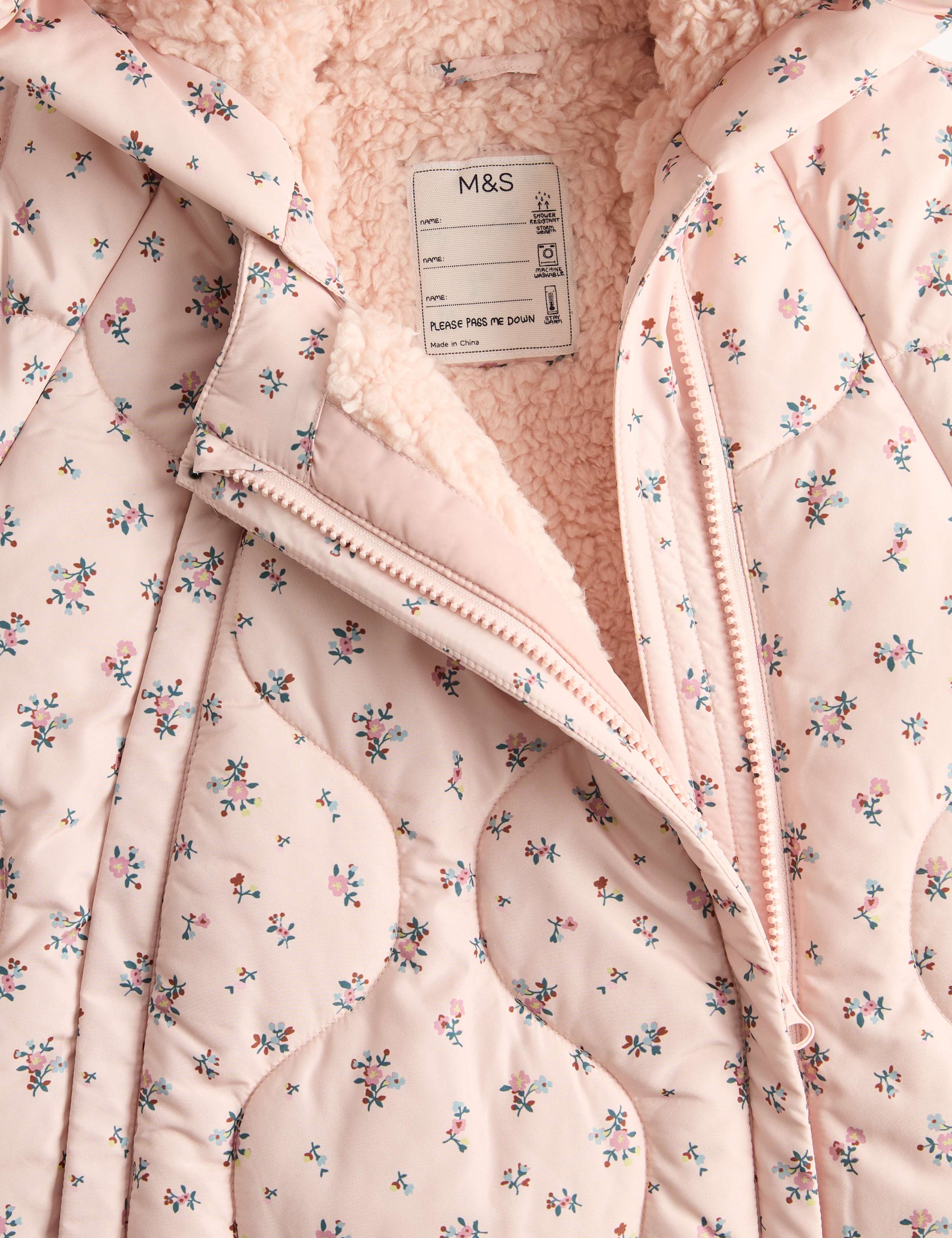 Ditsy Floral Quilted Snowsuit (0-3 Yrs) 3 of 3