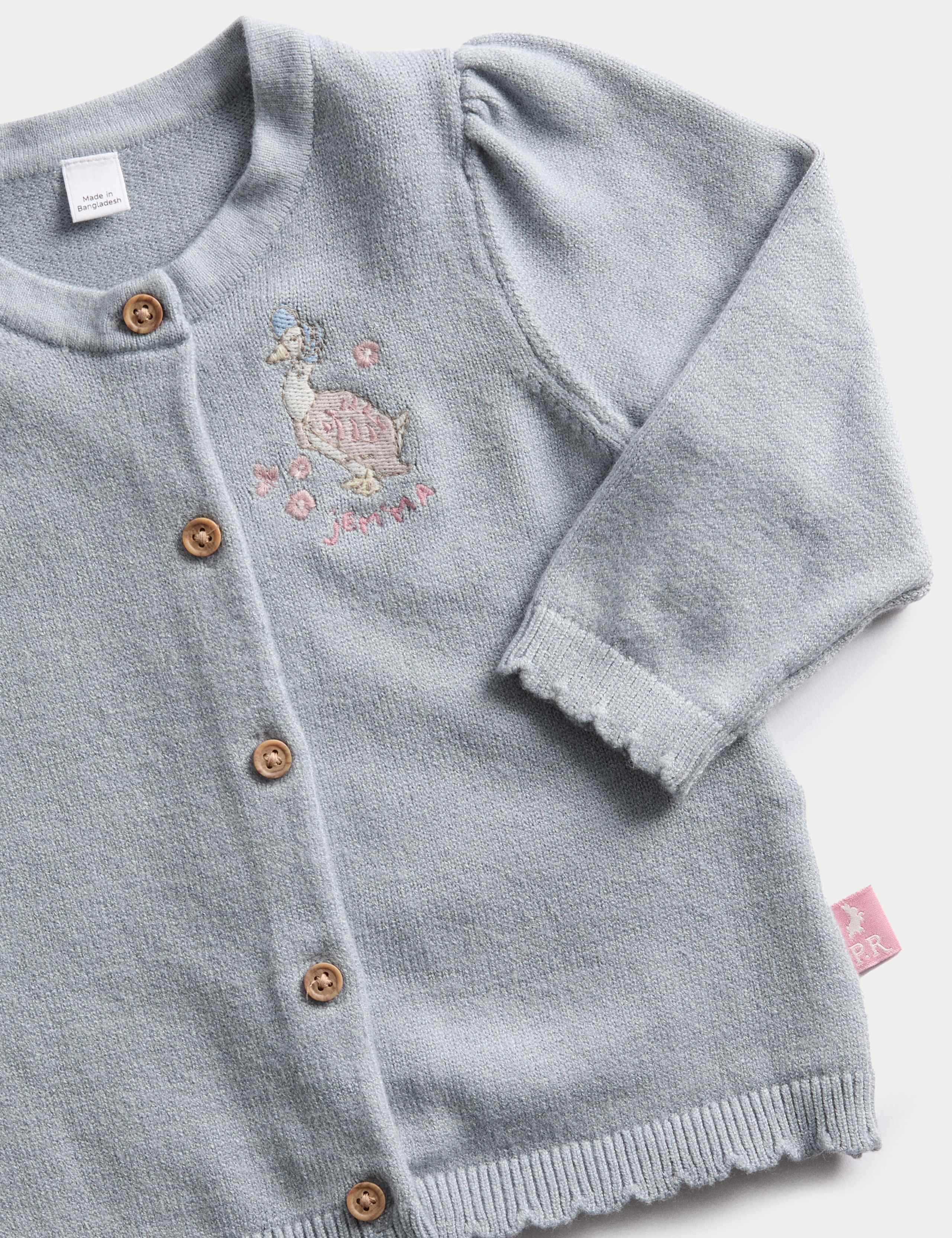 3pc Peter Rabbit™ Cardigan, Top & Jeans Outfit (0-3 Yrs) 2 of 4