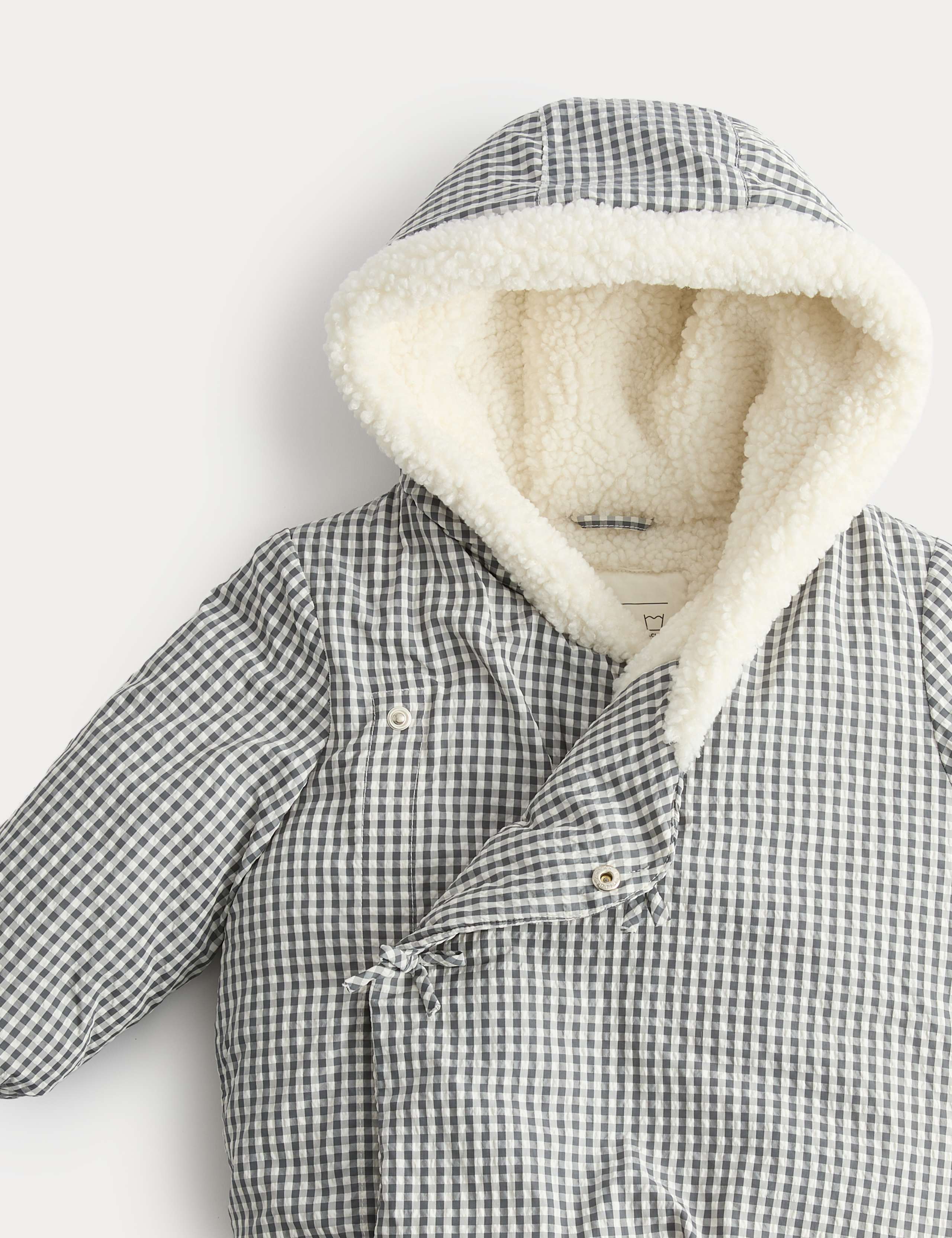 Gingham Midweight Bow Detailed Coat (0-5 Yrs) 2 of 3