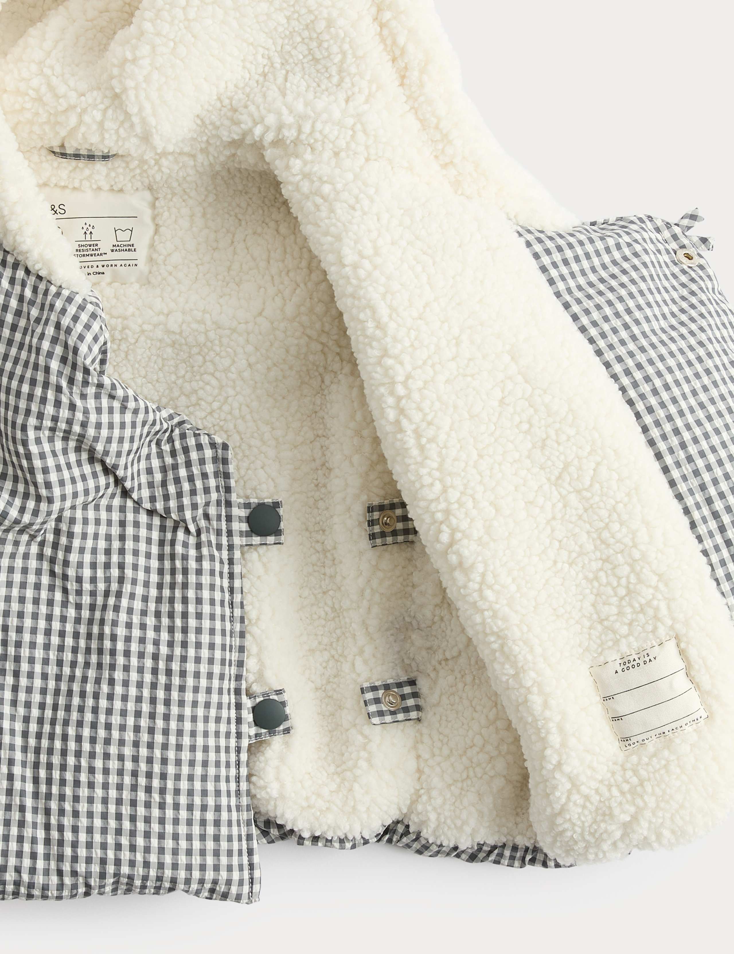 Gingham Midweight Bow Detailed Coat (0-5 Yrs) 3 of 3