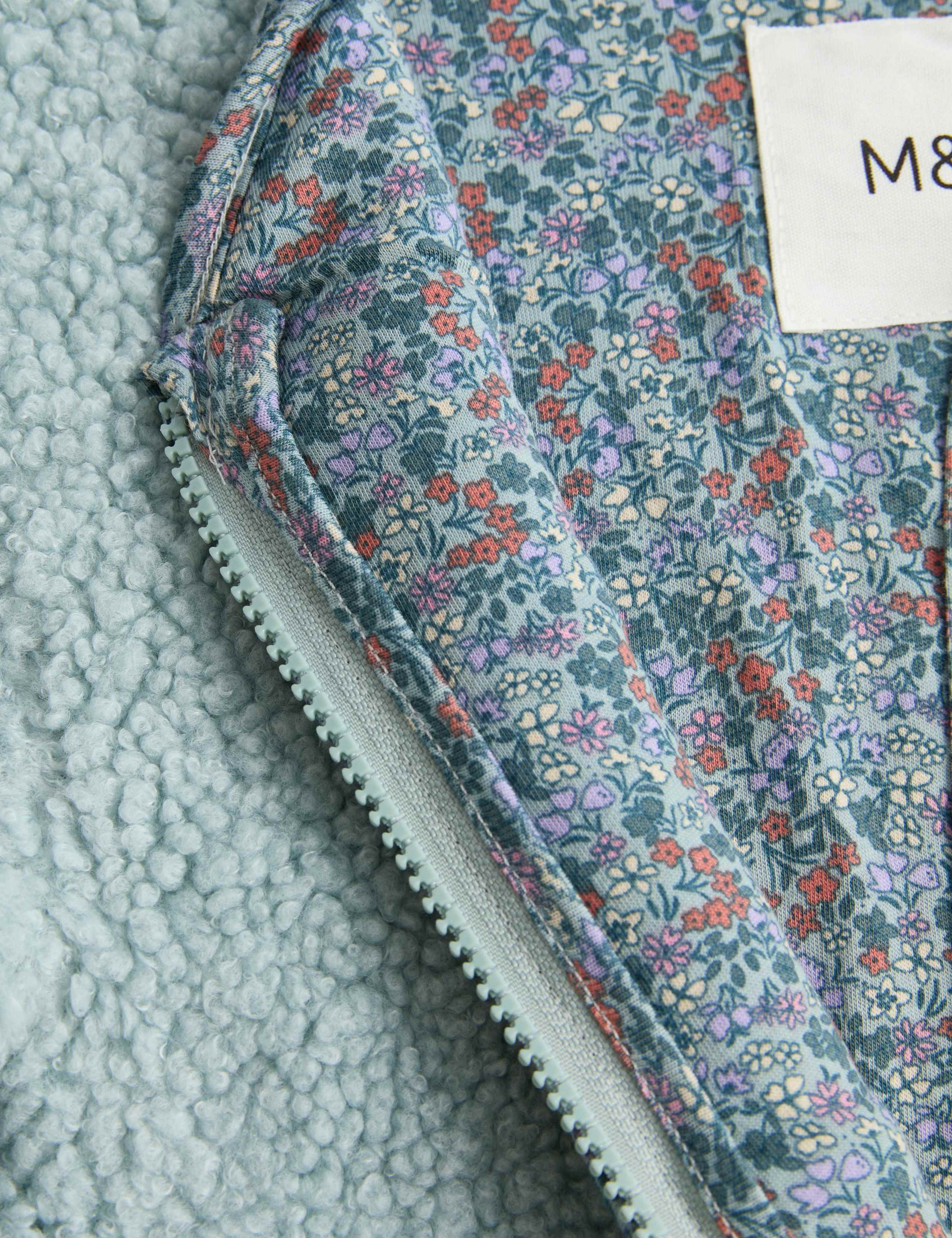 Borg Floral Trim Jacket (0-5 Yrs) 2 of 2