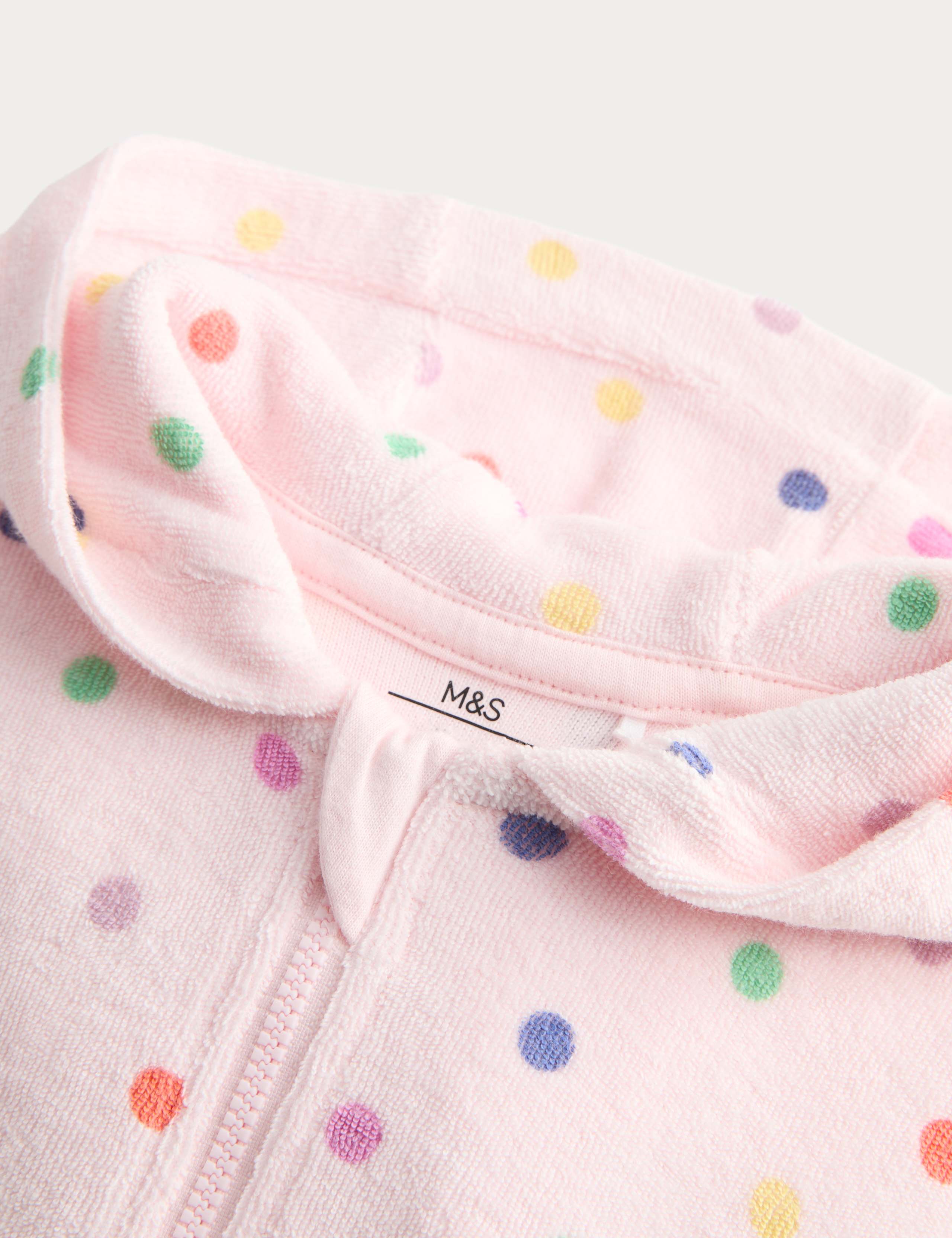 Pure Cotton Spotty Towelling All in One (0-3 Yrs) 2 of 3