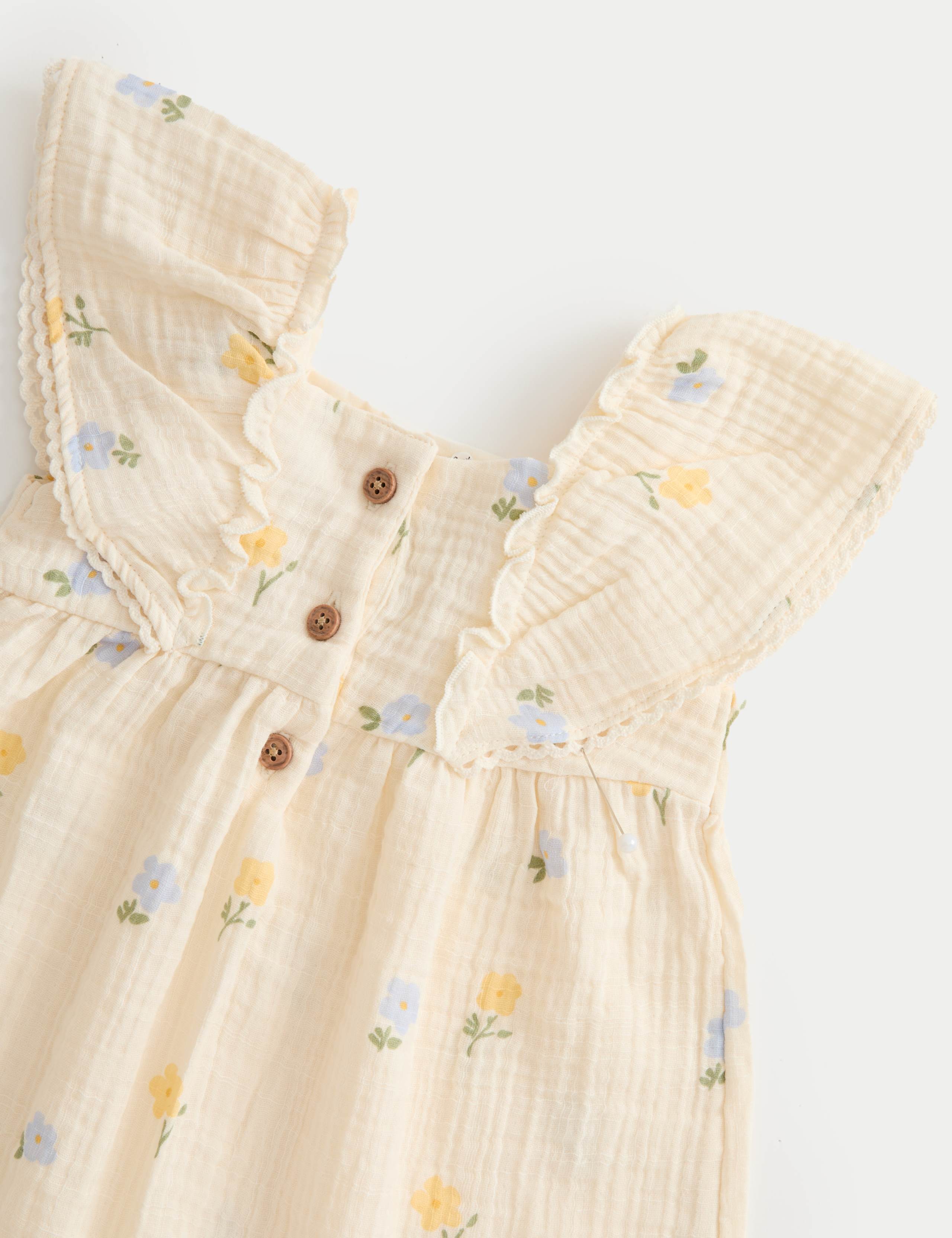 Pure Cotton Peter Rabbit™ Floral Romper (0 Mths-3 Yrs) 2 of 2