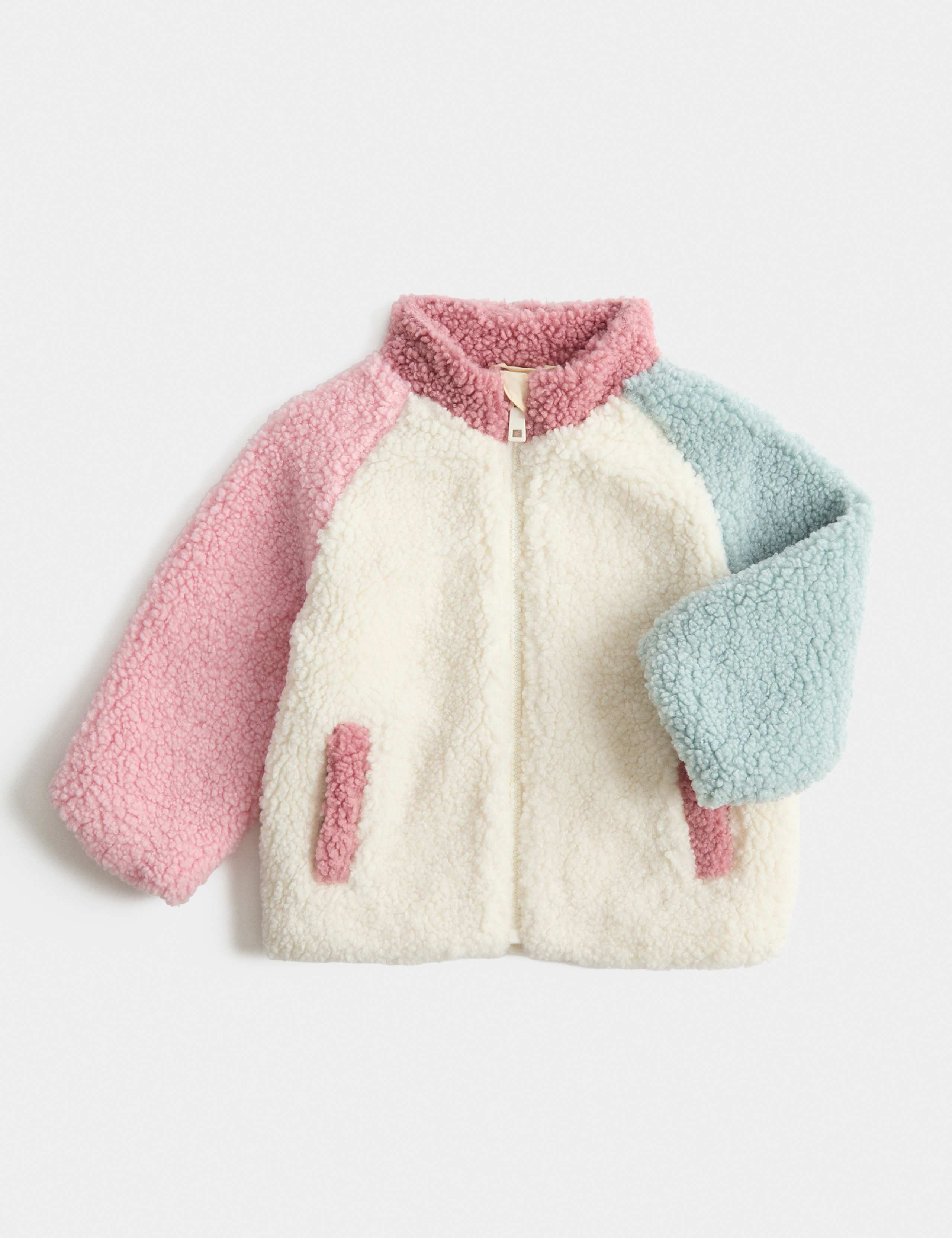 Borg Colour Block Jacket (0-5 Yrs) 1 of 2