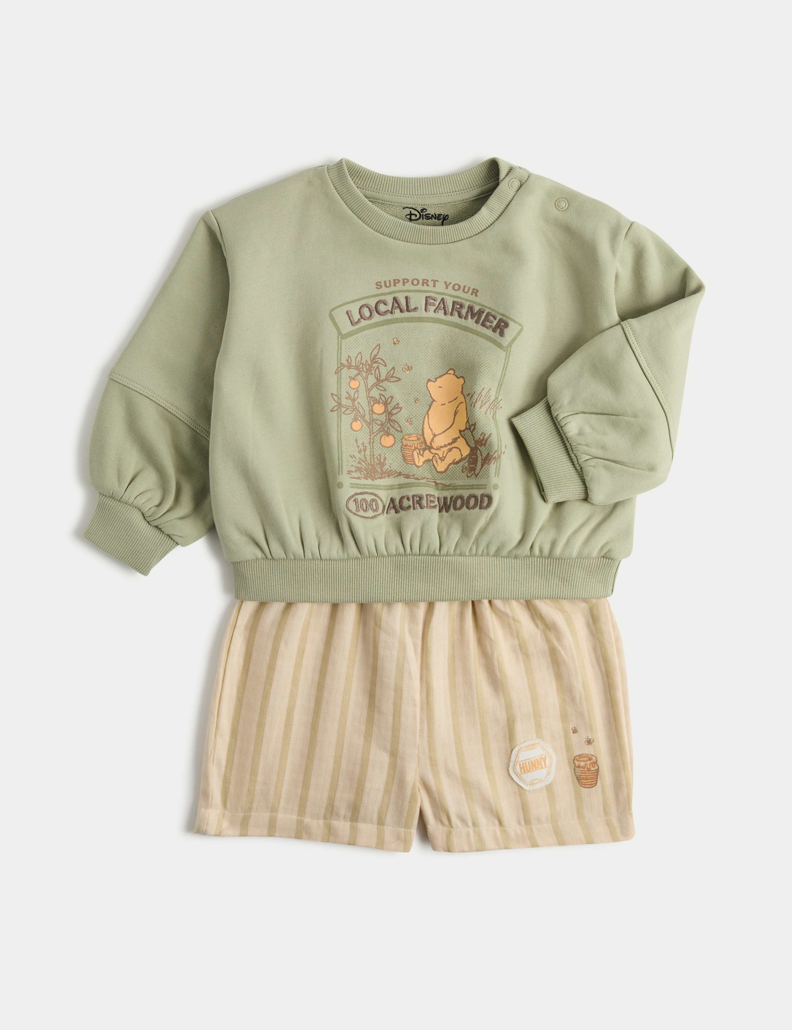 2 Piece Cotton Rich Winnie the Pooh™ Outfit (0-3 Yrs) 1 of 3