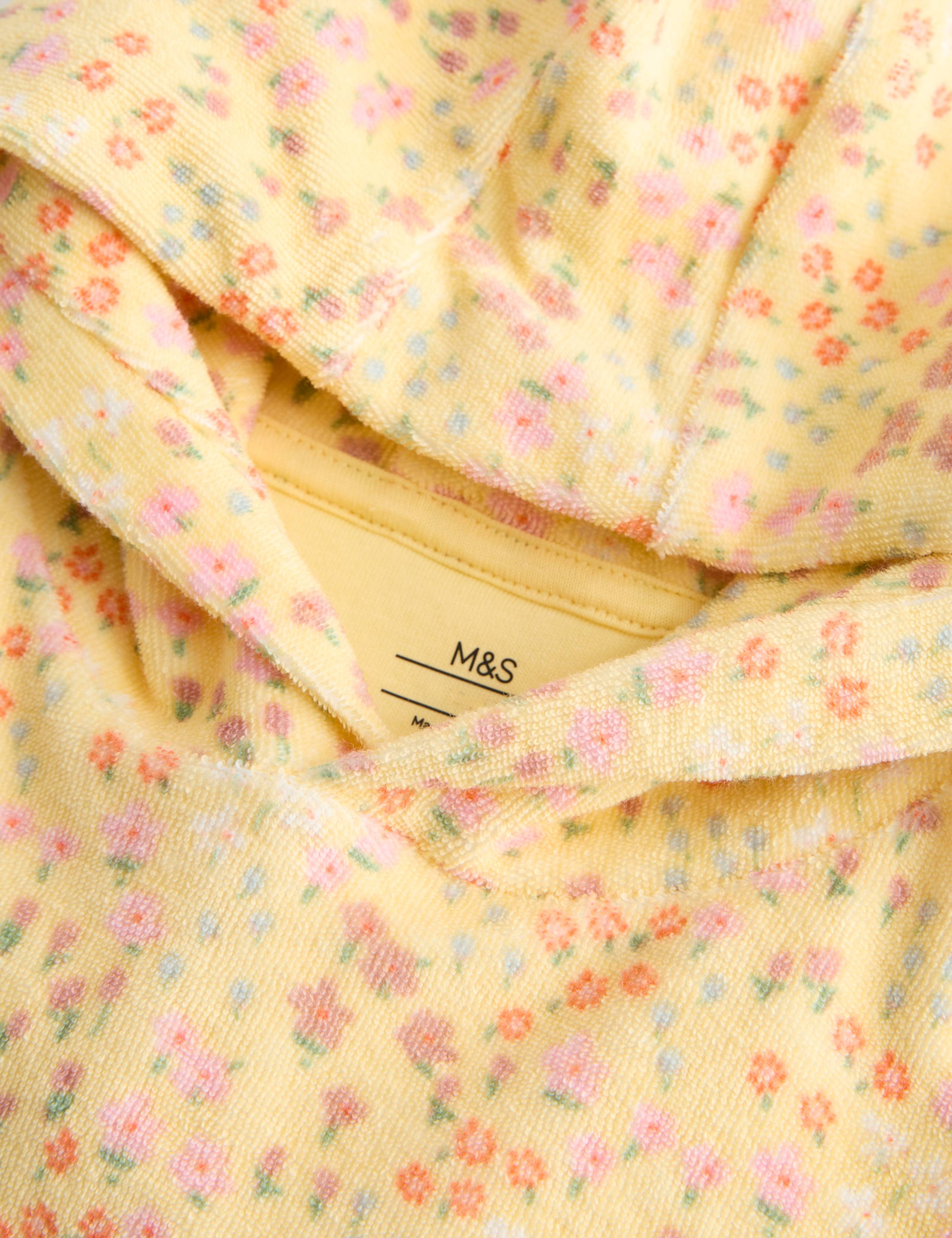 Pure Cotton Ditsy Floral Towel Poncho (0-3 Yrs) 2 of 3