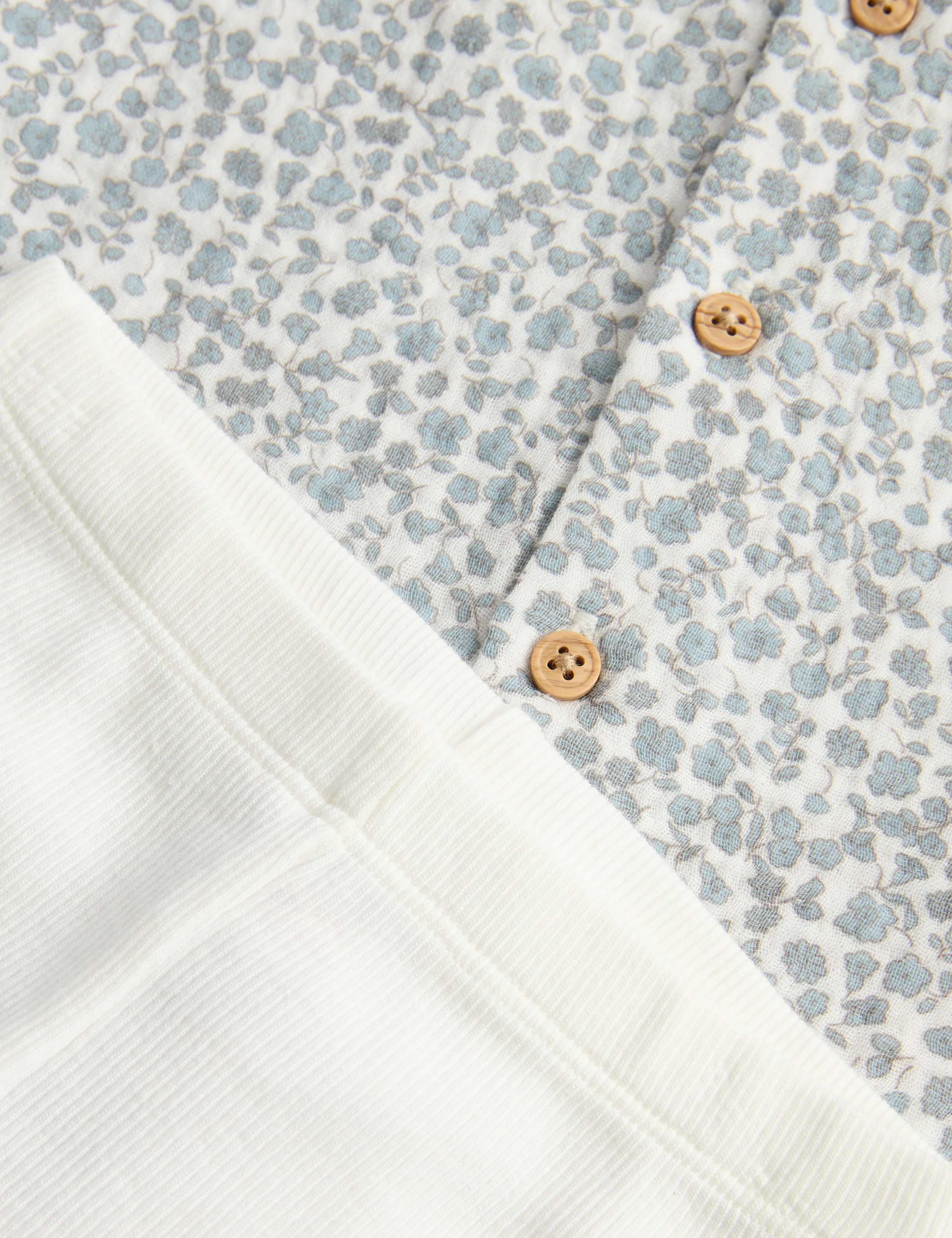 Pure Cotton Peter Rabbit™ Floral Outfit (1-3 Yrs) 3 of 3