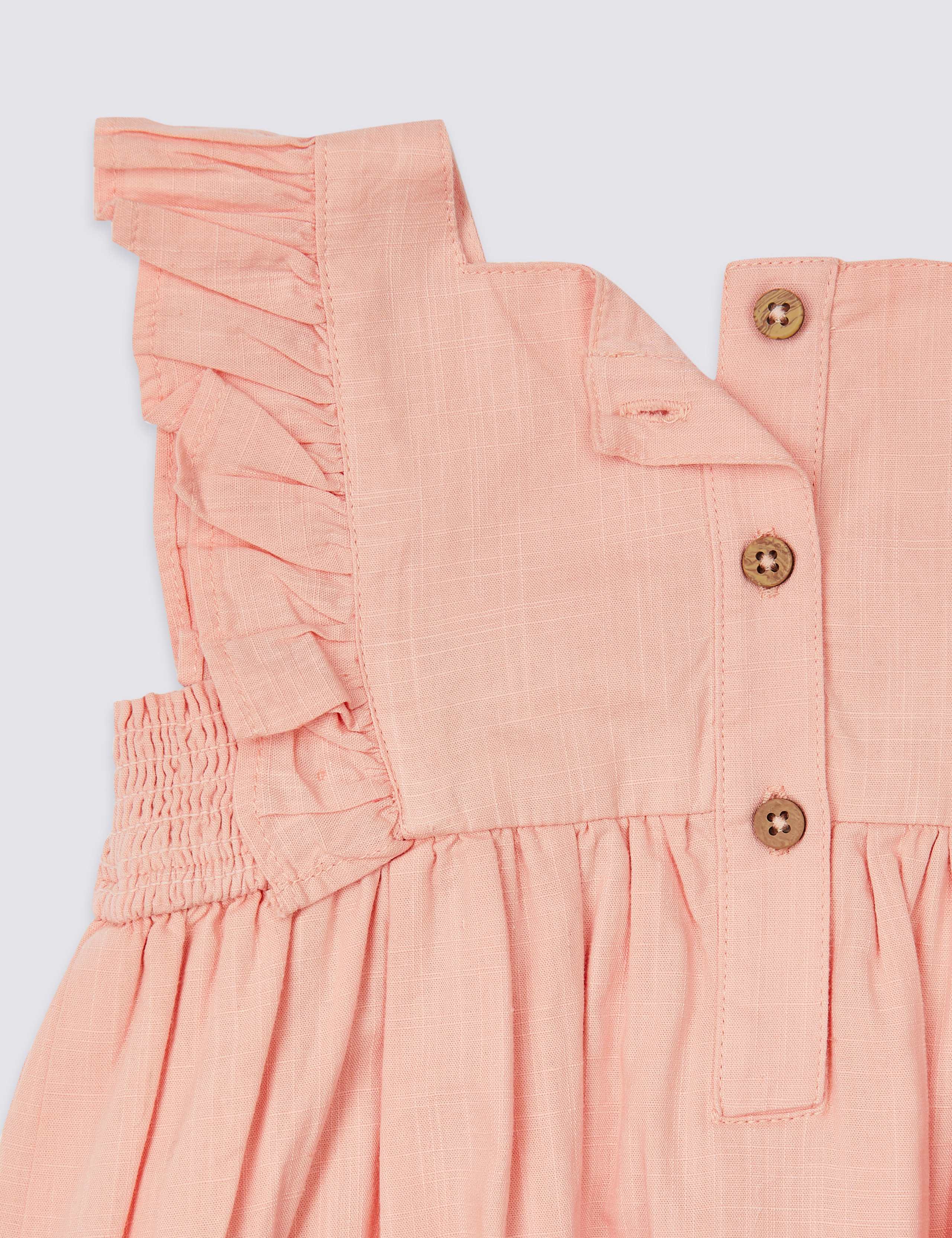 Pure Cotton Woven Frill Sleeve Rompers 3 of 3