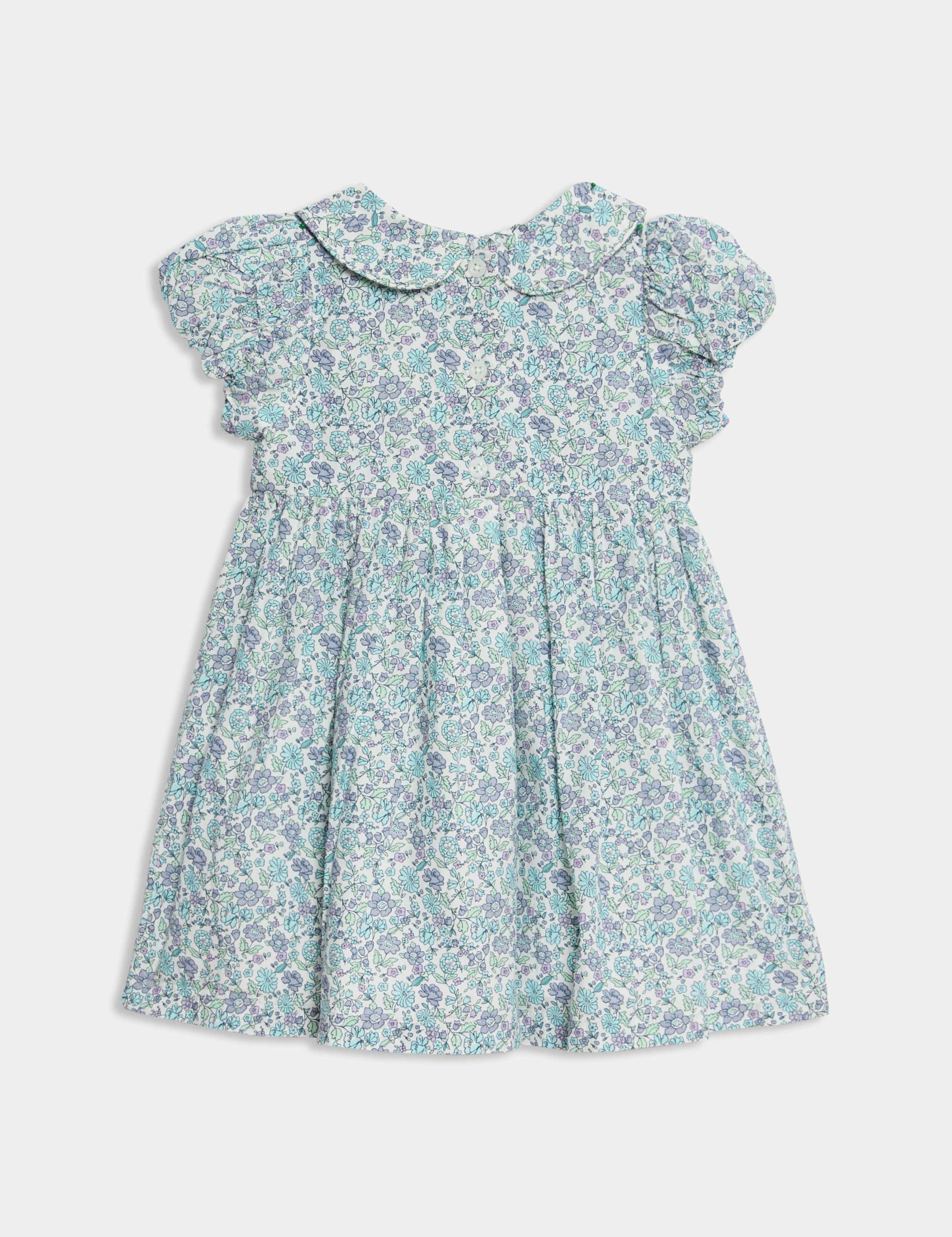 Pure Cotton Floral Dress (0-3 Yrs) 2 of 3