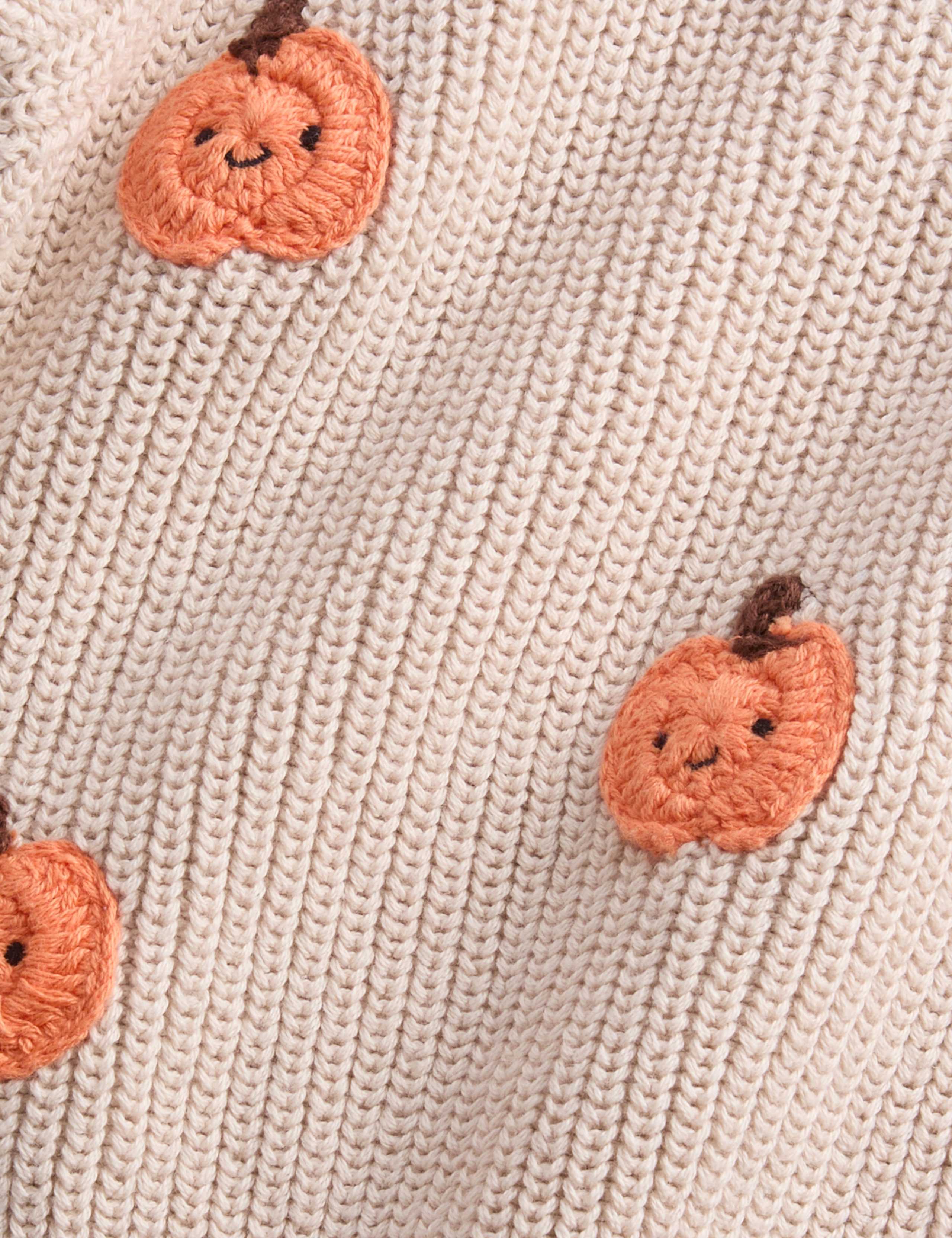 Pure Cotton Pumpkin Knitted Jumper (0-6 Yrs) 3 of 4