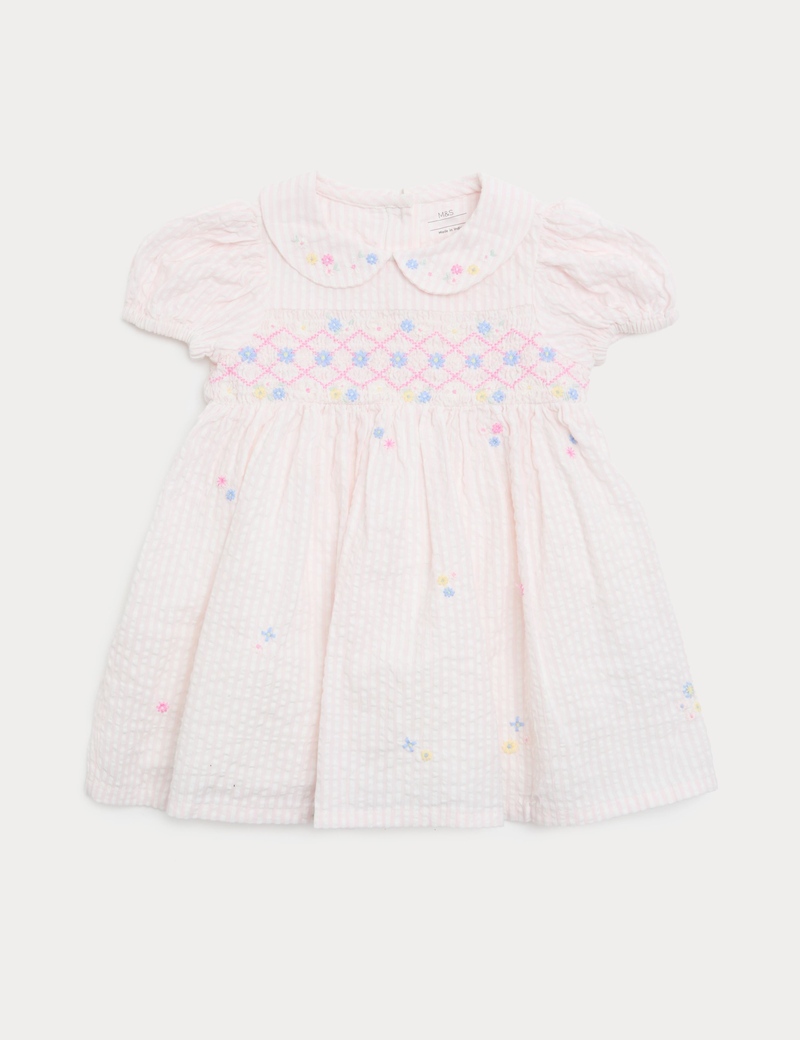 Pure Cotton Smock Dress with Knickers (0-3 Years) 2 of 2