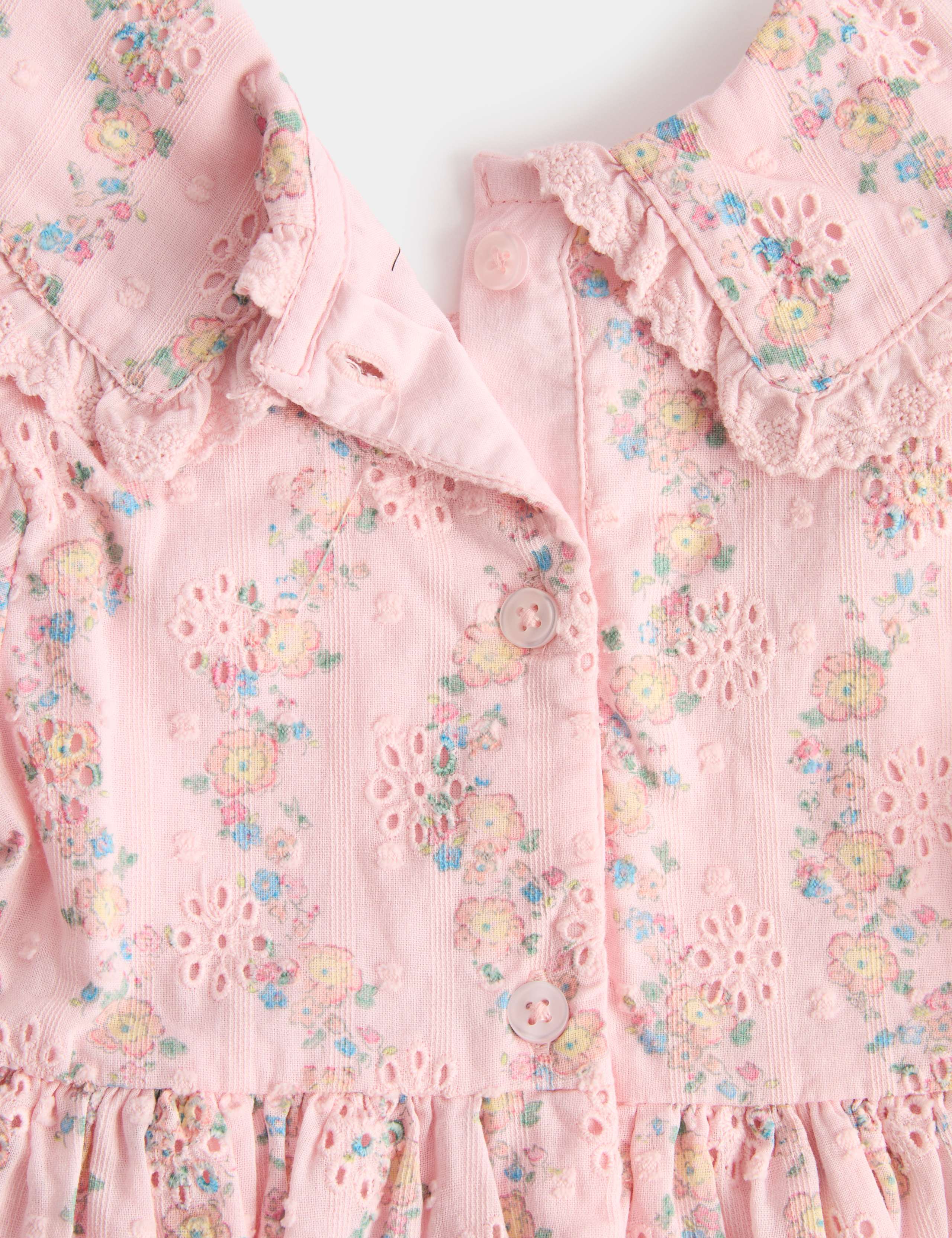 Pure Cotton Floral Collared Dress (0-5 Yrs) 2 of 2