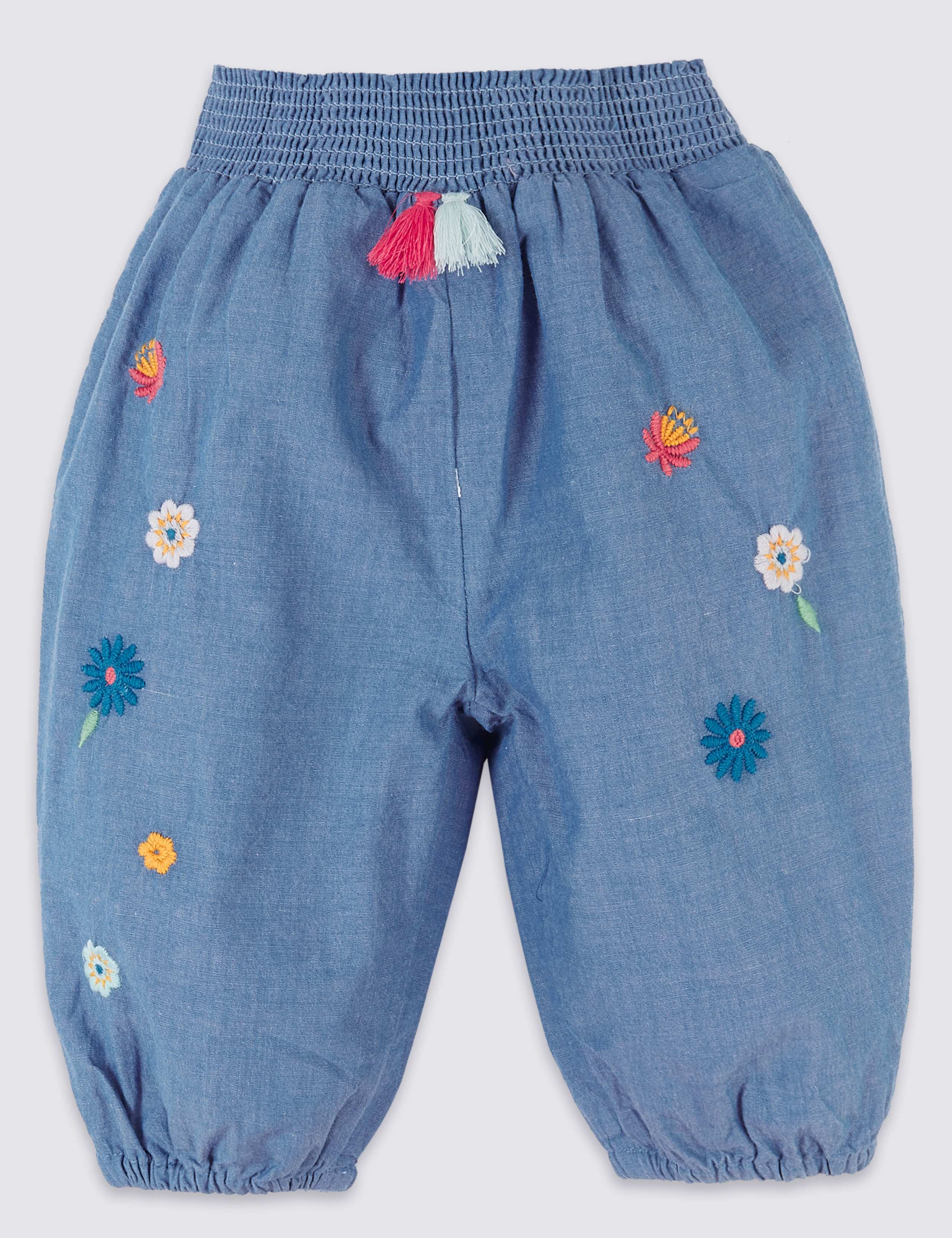 Pure Cotton Chambray Trousers 1 of 3