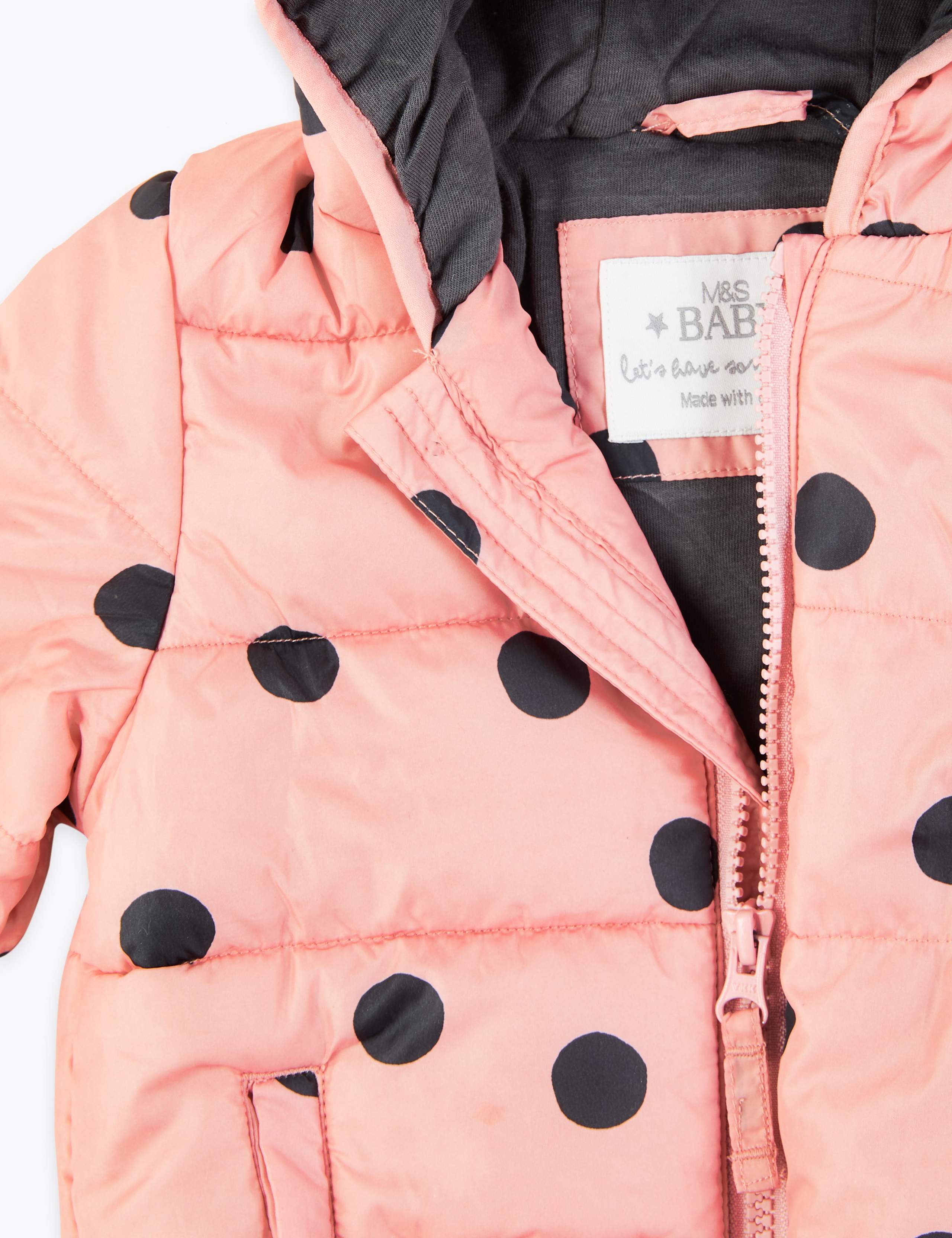 Polka Dot Quilted Coat (0-3 Yrs) M&S IE