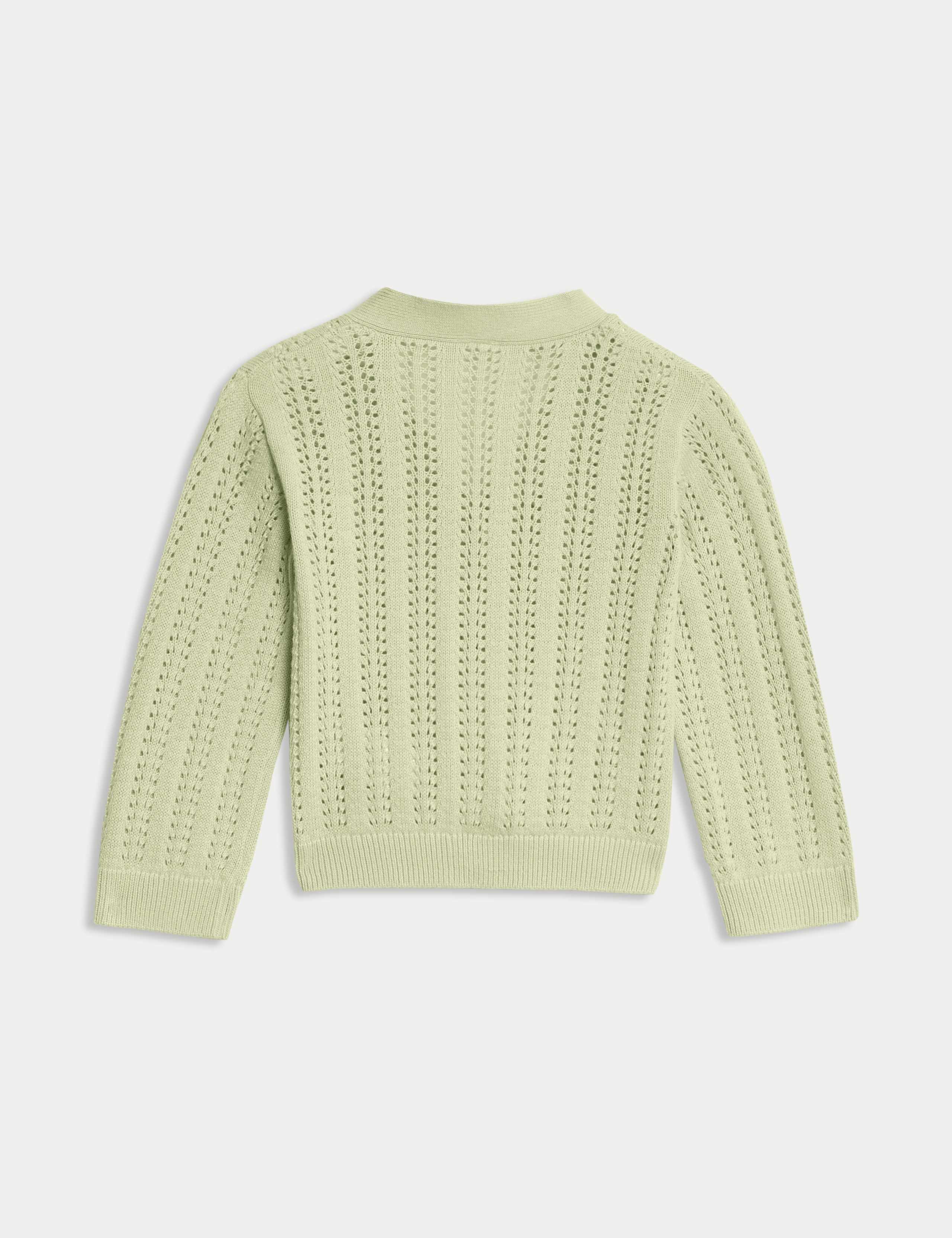 Pure Cotton Knitted Cardigan (0 Mths-3 Yrs) 2 of 3