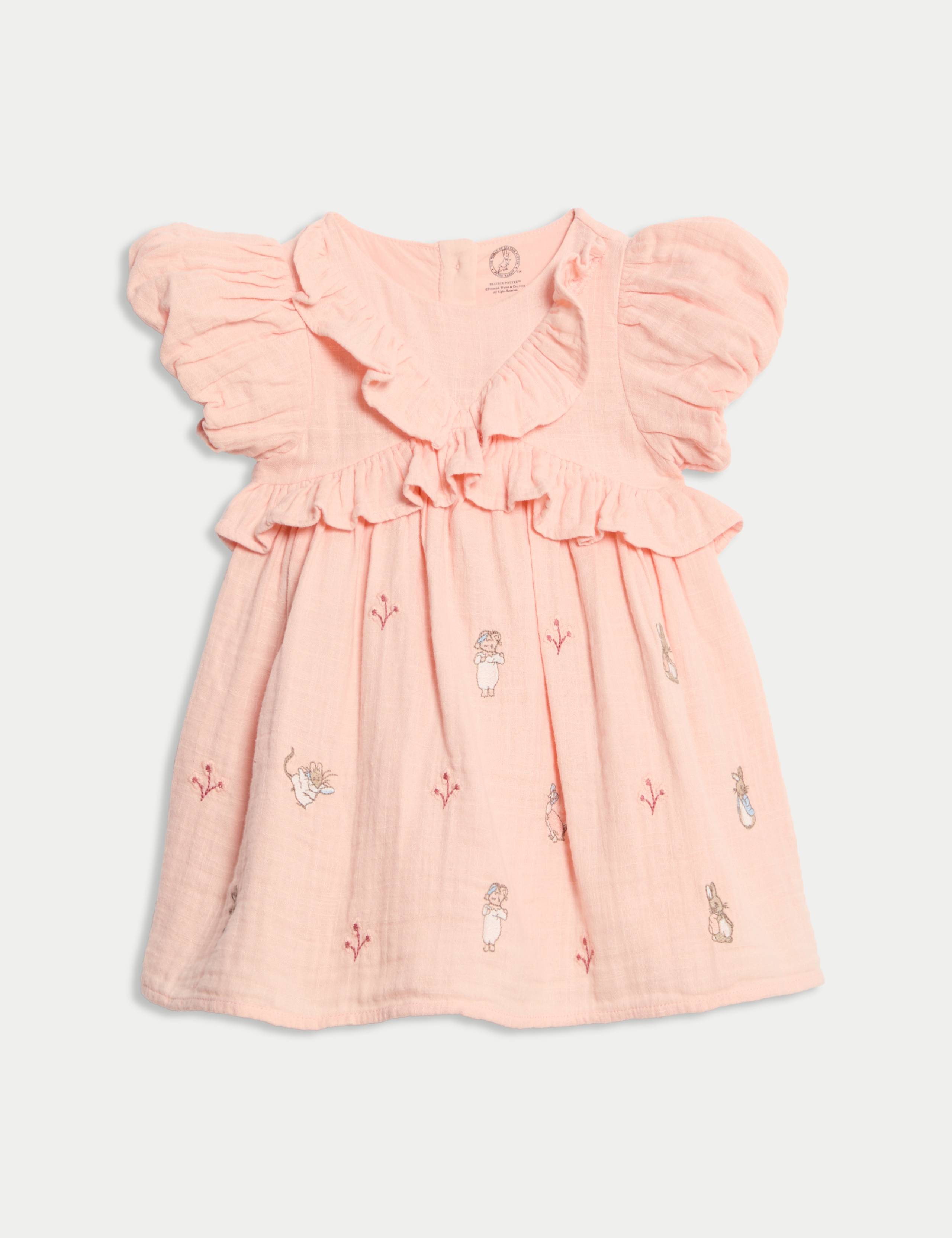 Pure Cotton Peter Rabbit™ Dress (0-3 Yrs) 1 of 4
