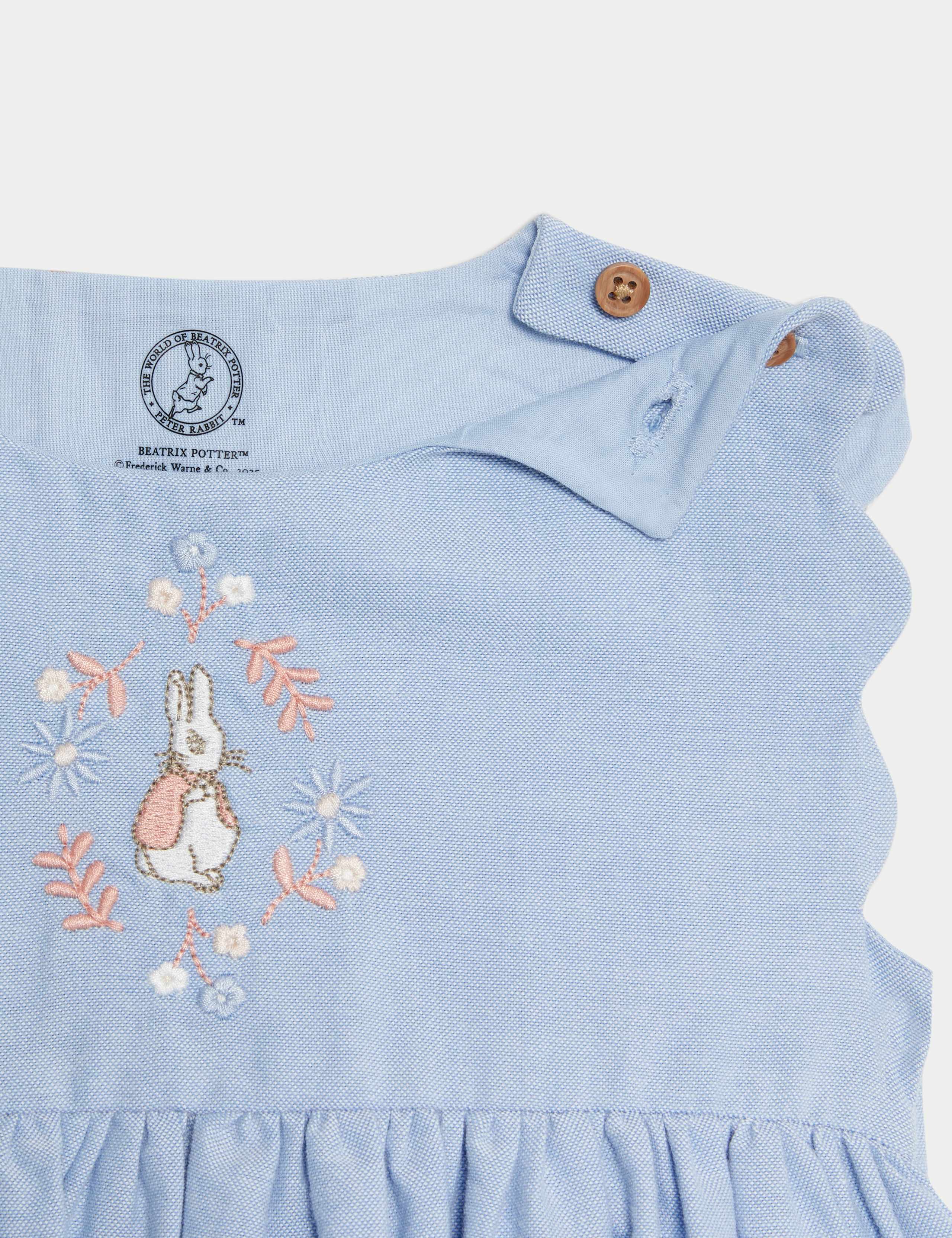 Pure Cotton Chambray Peter Rabbit™ Dress (0-3 Yrs) 3 of 3