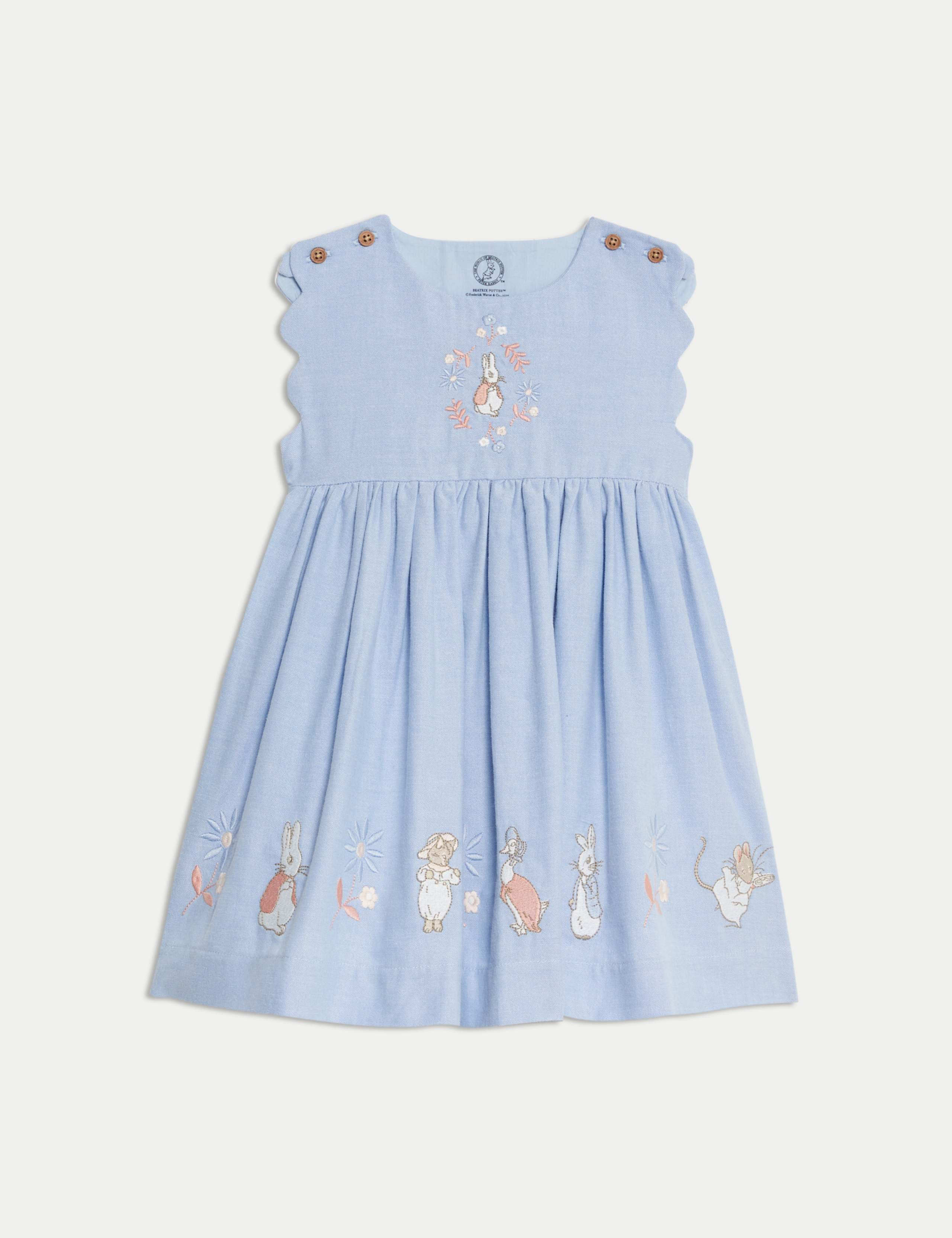 Pure Cotton Chambray Peter Rabbit™ Dress (0-3 Yrs) 1 of 3