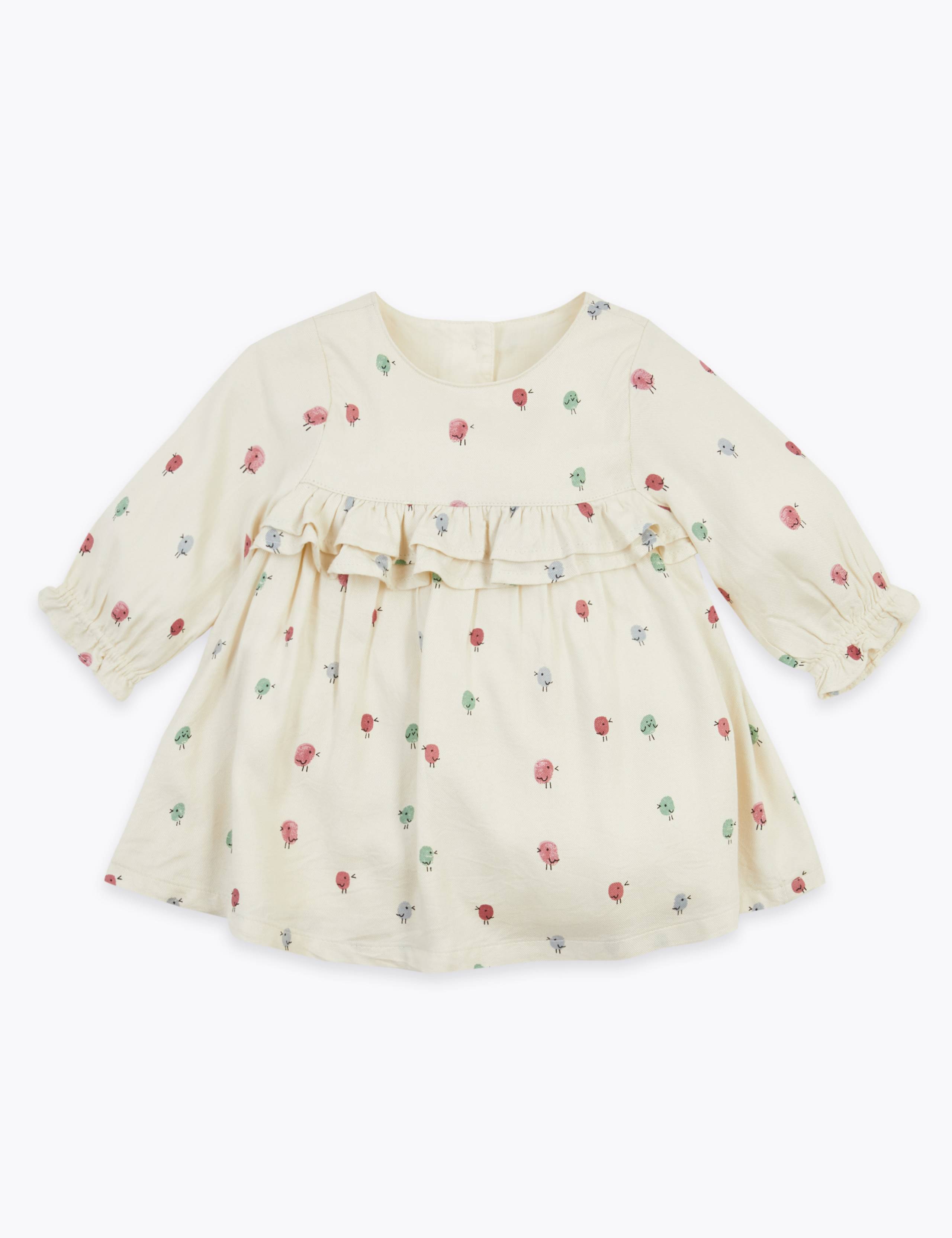 2 Piece Bird Print Dress & Tights Outfit (0-3 Yrs) 2 of 5
