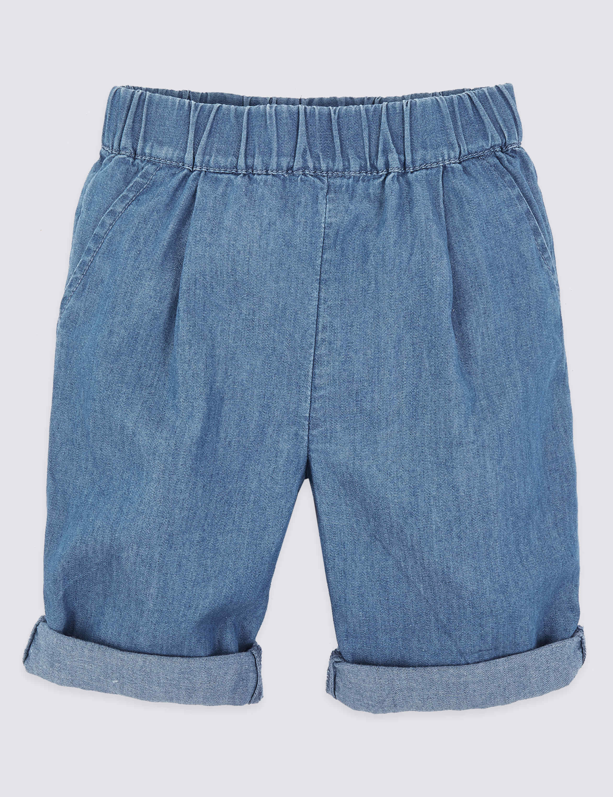 Pure Cotton Chambray Trousers 1 of 2