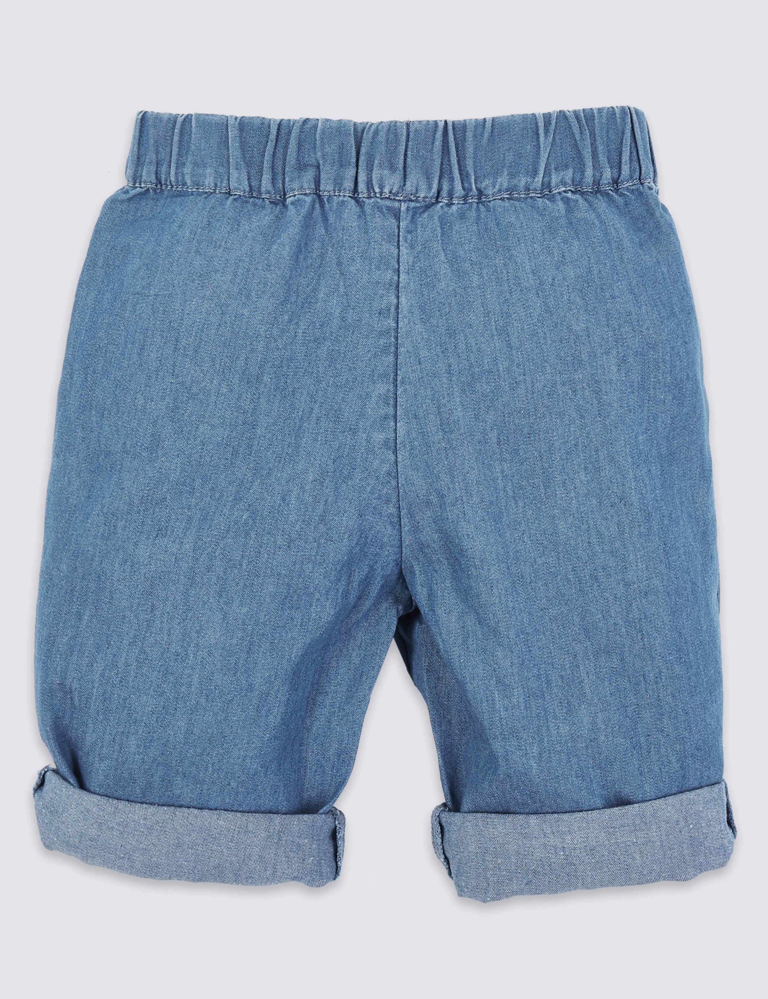 Pure Cotton Chambray Trousers 2 of 2
