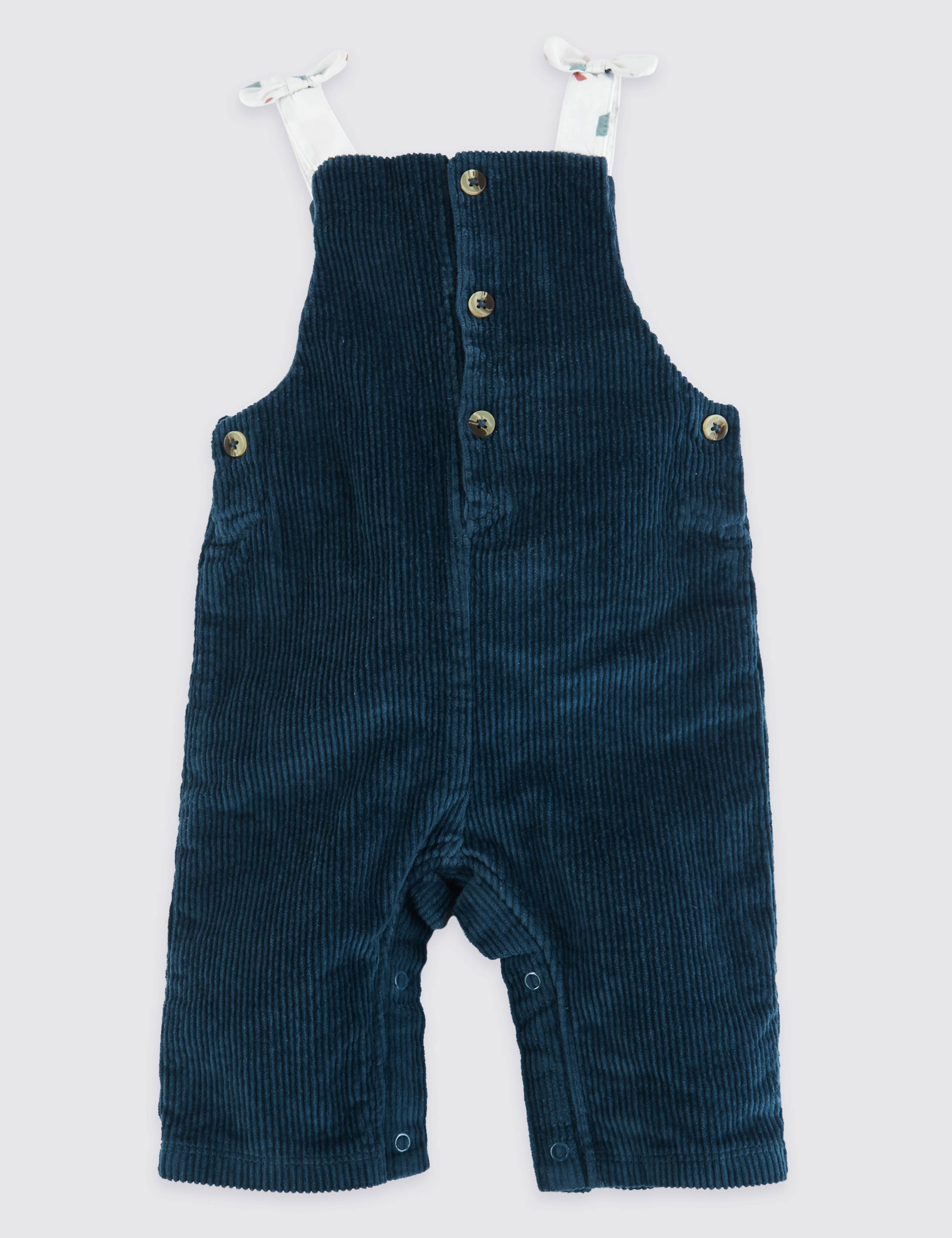 Courdroy Bow Dungarees 1 of 3