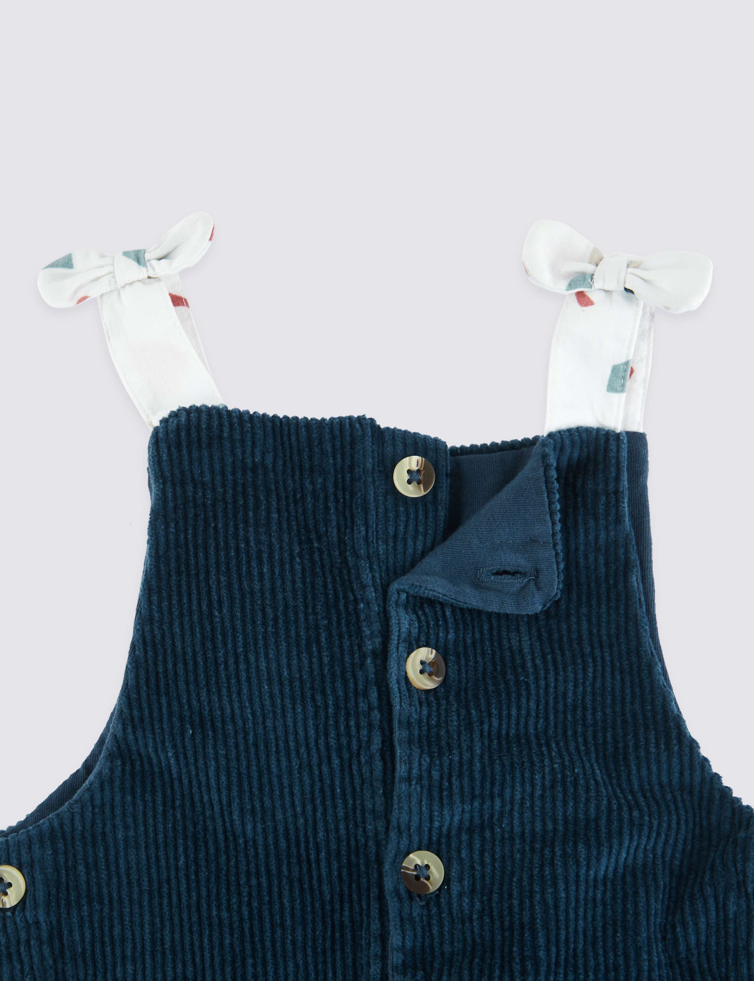 Courdroy Bow Dungarees 3 of 3