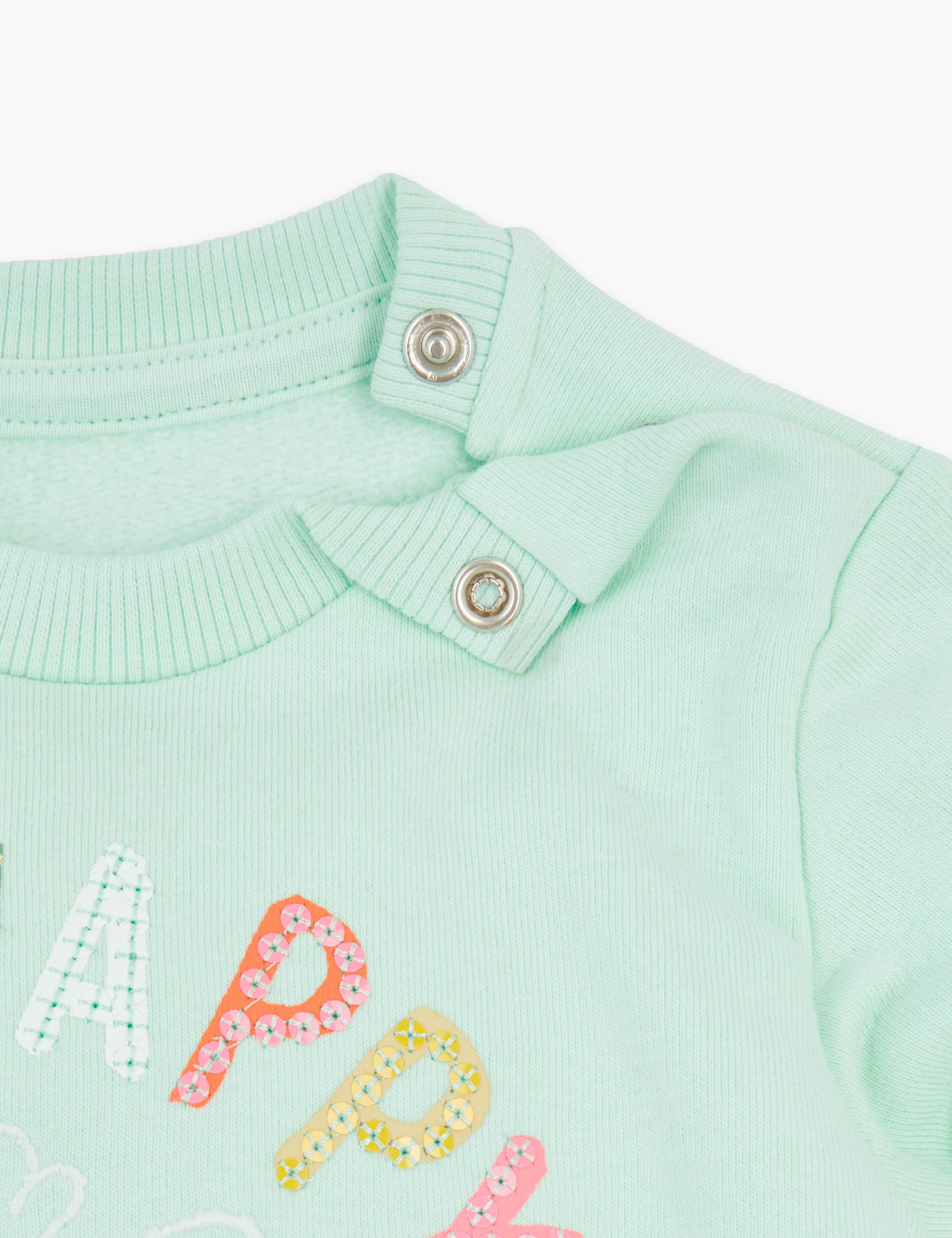 Bee Happy Slogan Sweatshirt (0-3 Yrs) 3 of 3