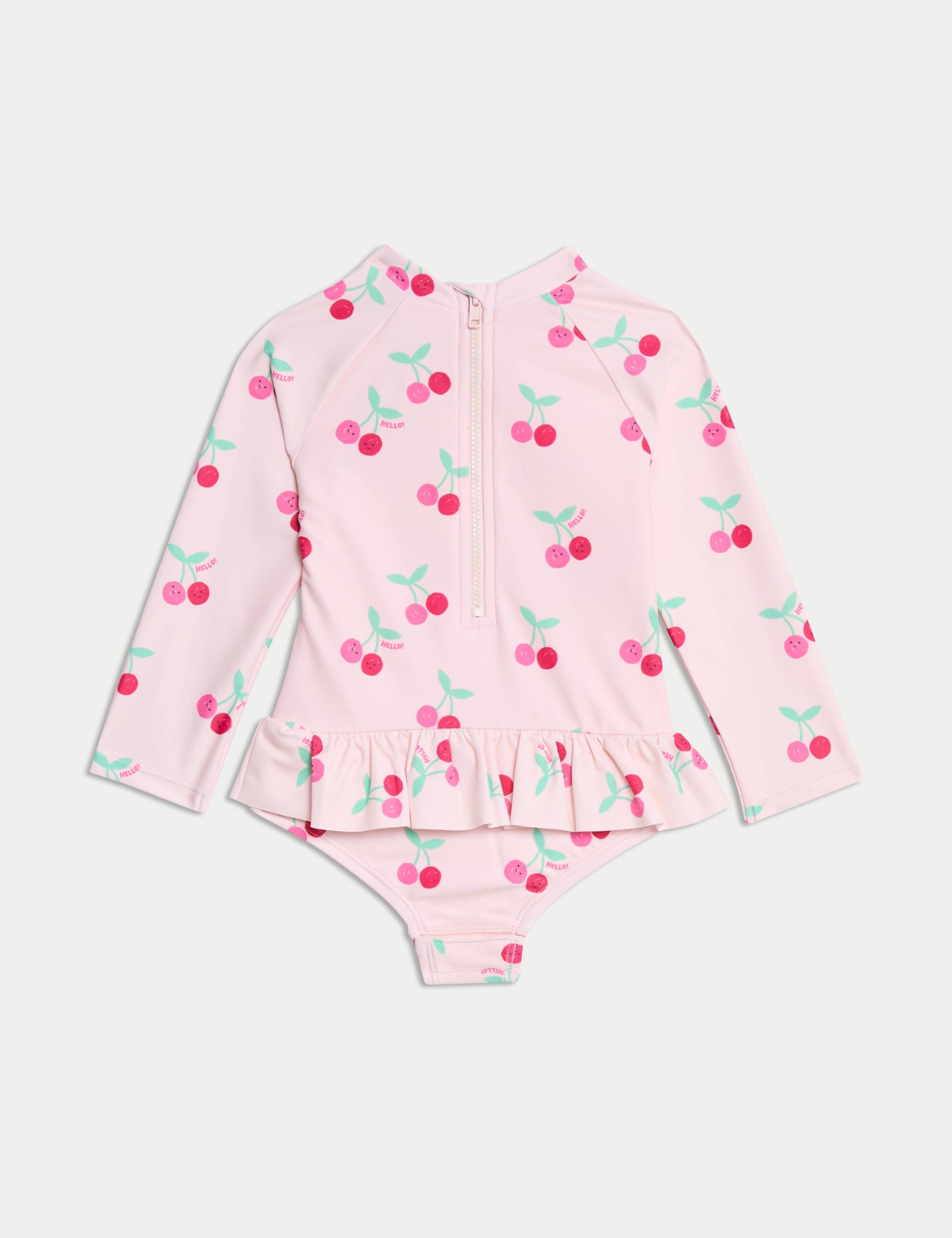 Cherry Frill Long Sleeve Swimsuit (0-6 Yrs) 2 of 3