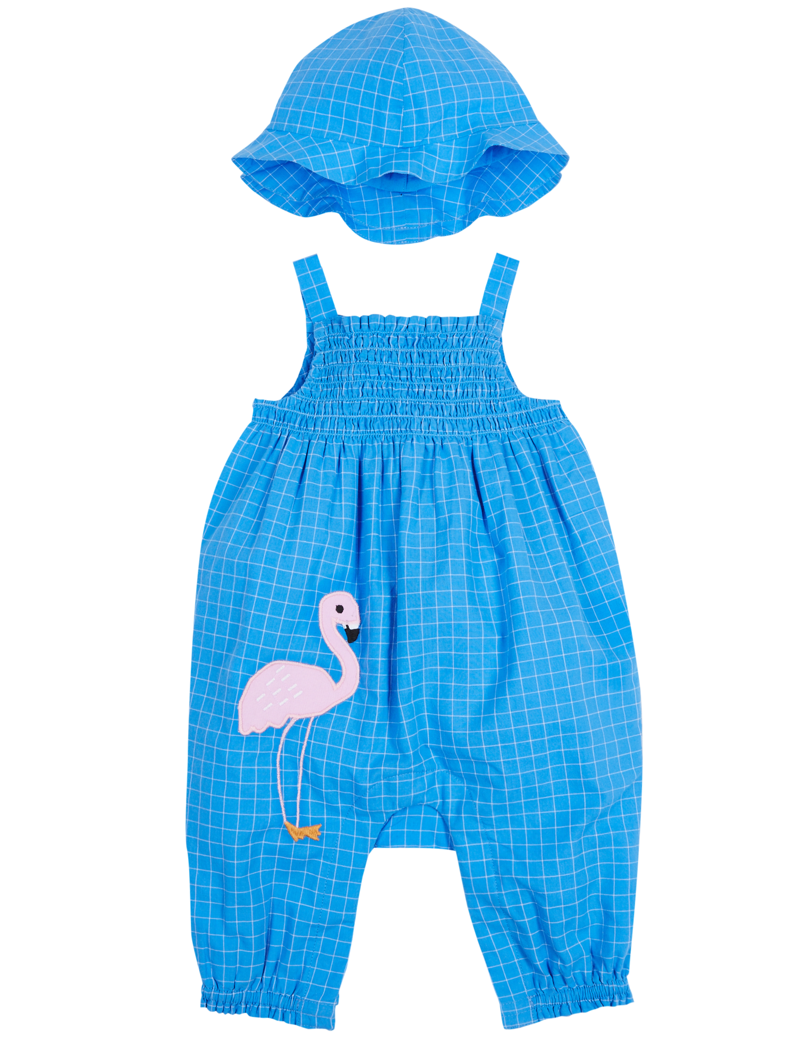 Pure Cotton Woven Flamingo Romper 5 of 6