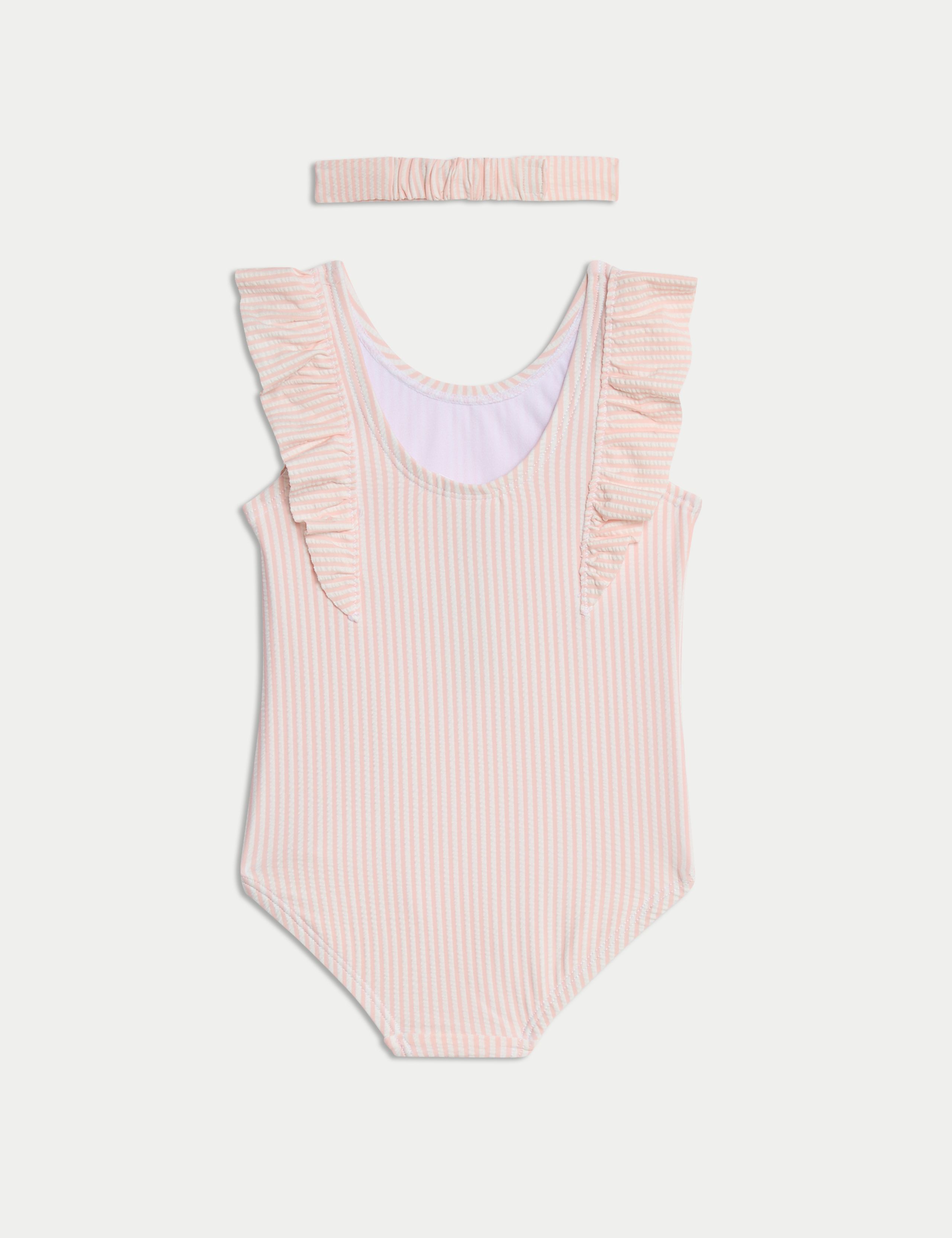 2pc Striped Seersucker Swimsuit & Headband (0 Mths-6 Yrs) 2 of 4