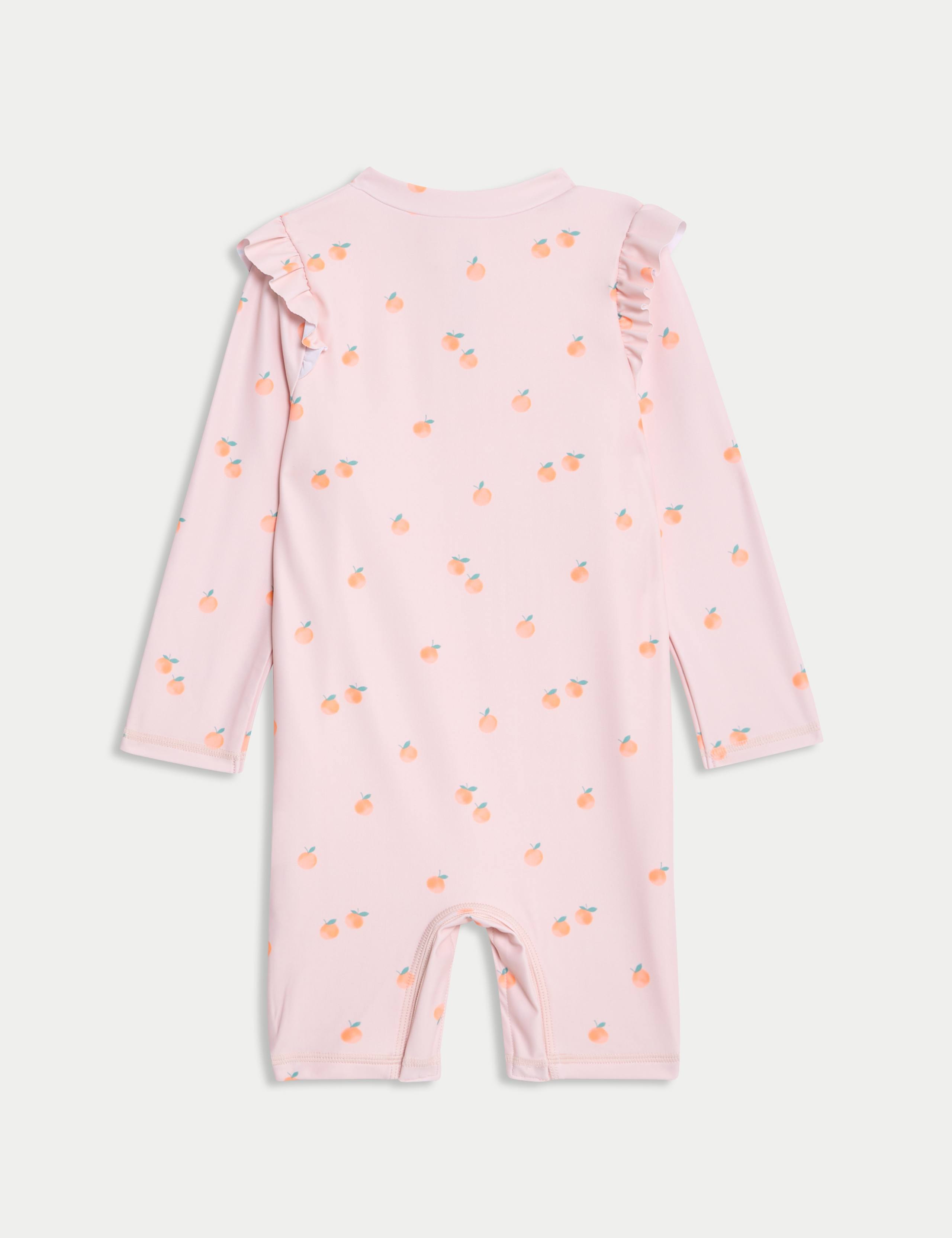 Peach Print All in One Swimsuit (0-3 Yrs) 2 of 3