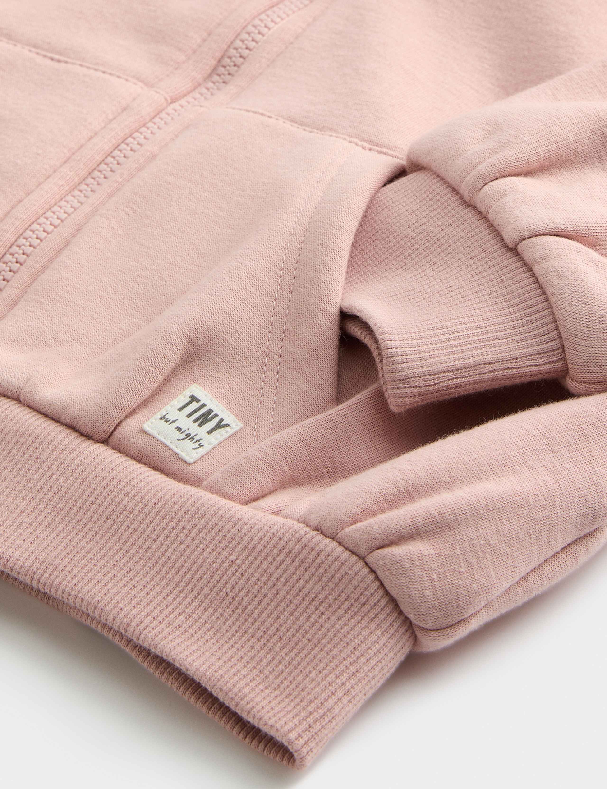 Cotton Blend Fleece Lined Zip Up Hoodie (0-3 Yrs) 3 of 3