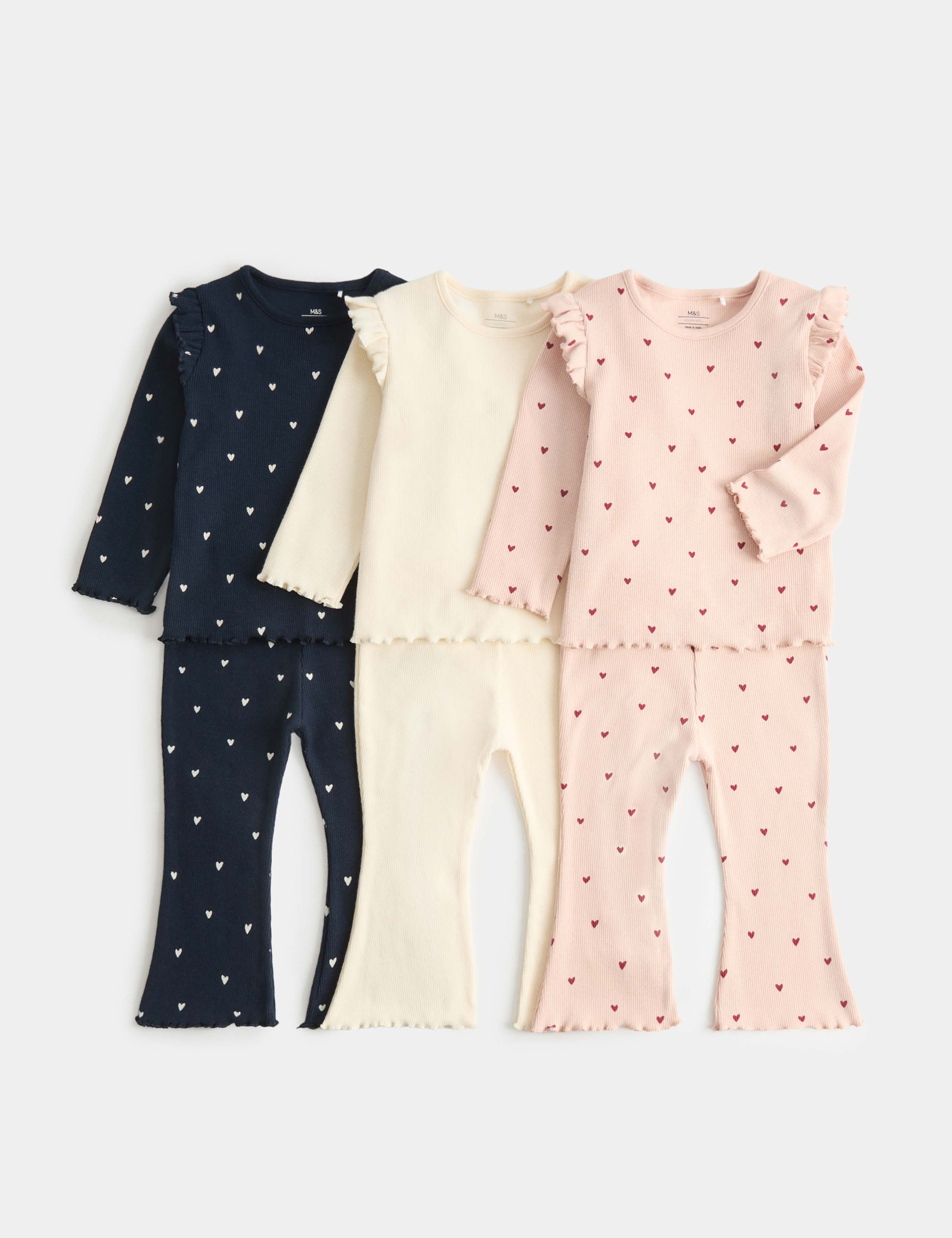 3pc Cotton Rich Heart Top & Bottom Outfit 1 of 3