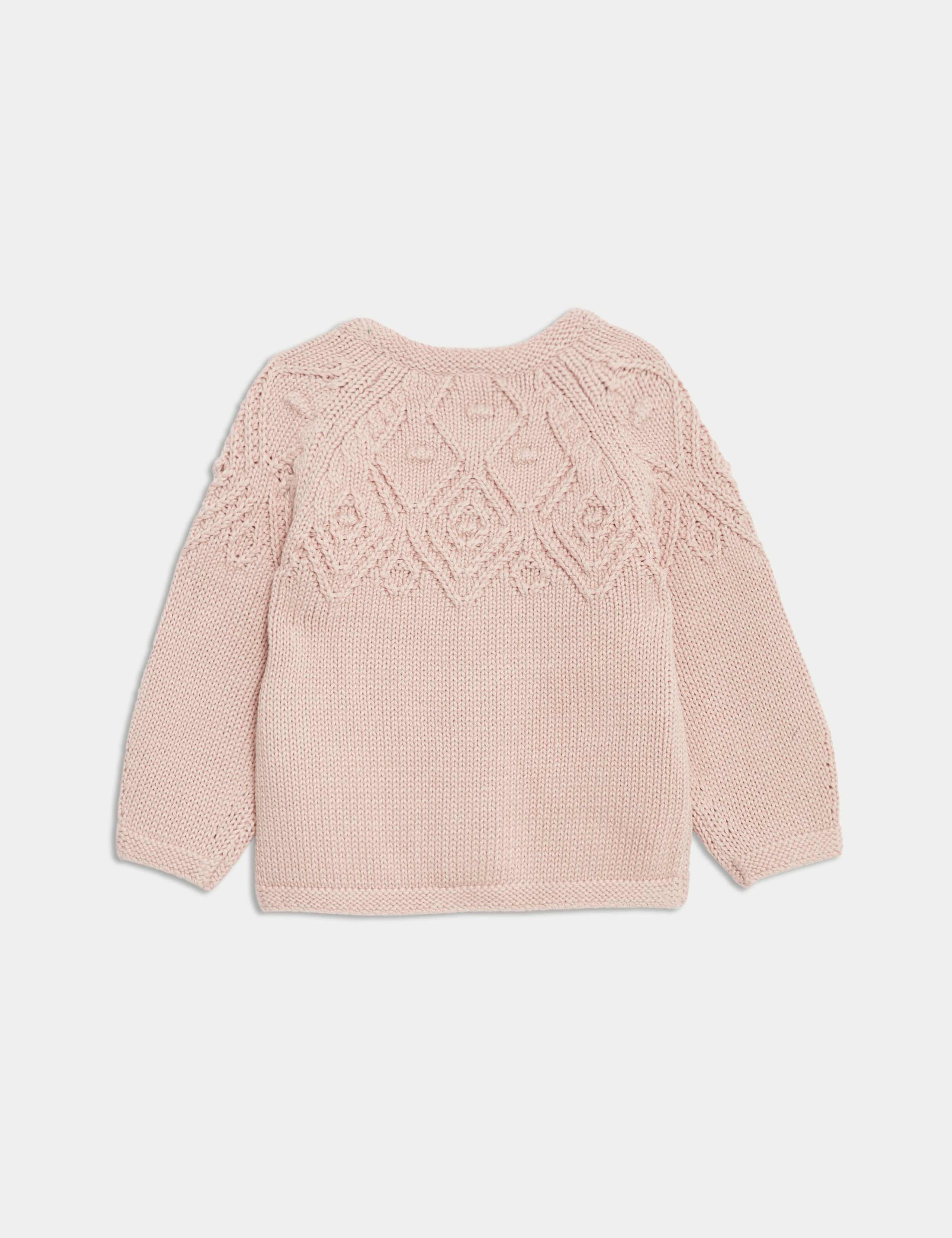 Pure Cotton Patterned Cardigan (0-3 Yrs) 2 of 3