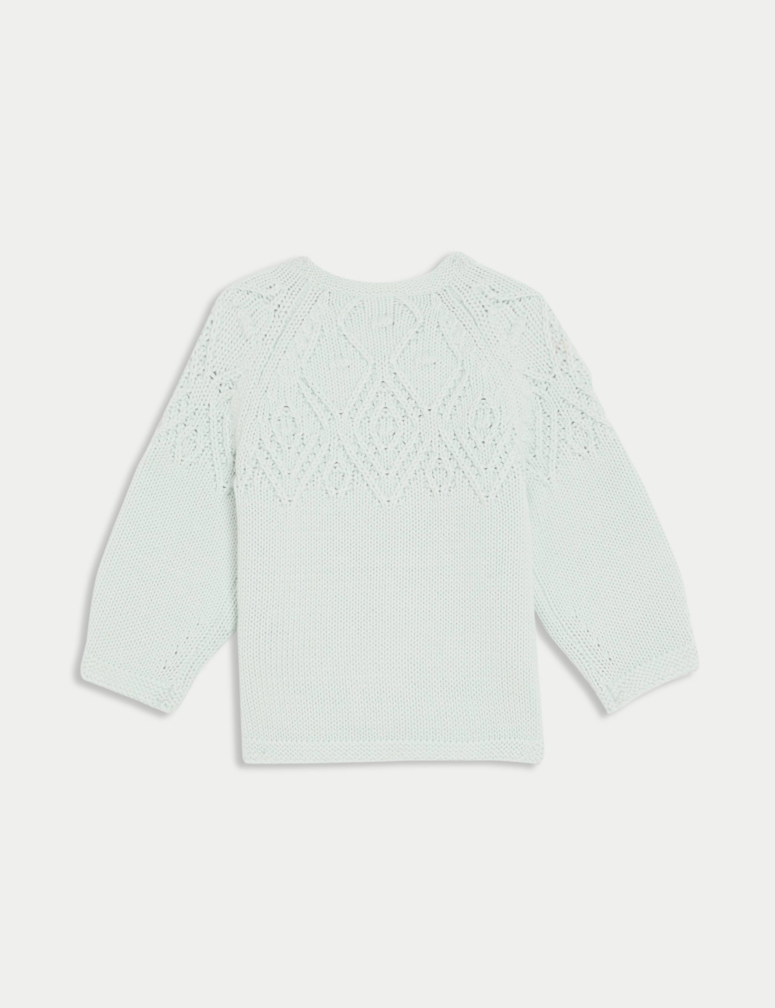 Pure Cotton Patterned Cardigan (0-3 Yrs) 2 of 3