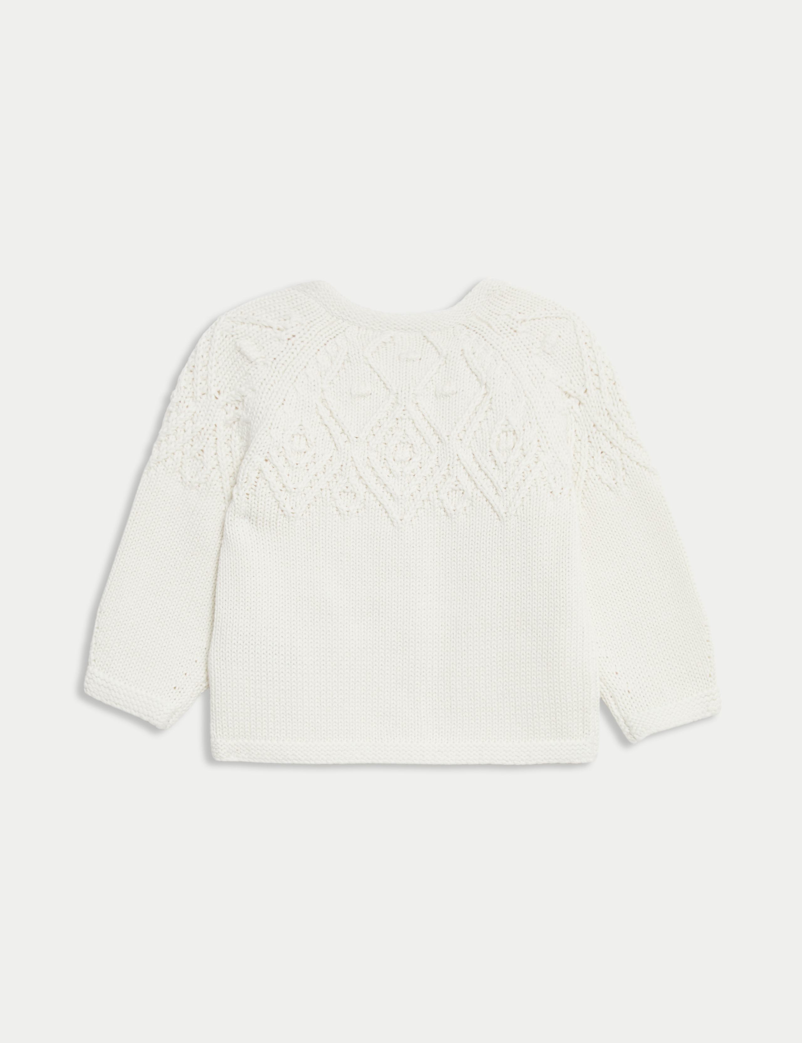 Pure Cotton Patterned Cardigan (0-3 Yrs) 2 of 3
