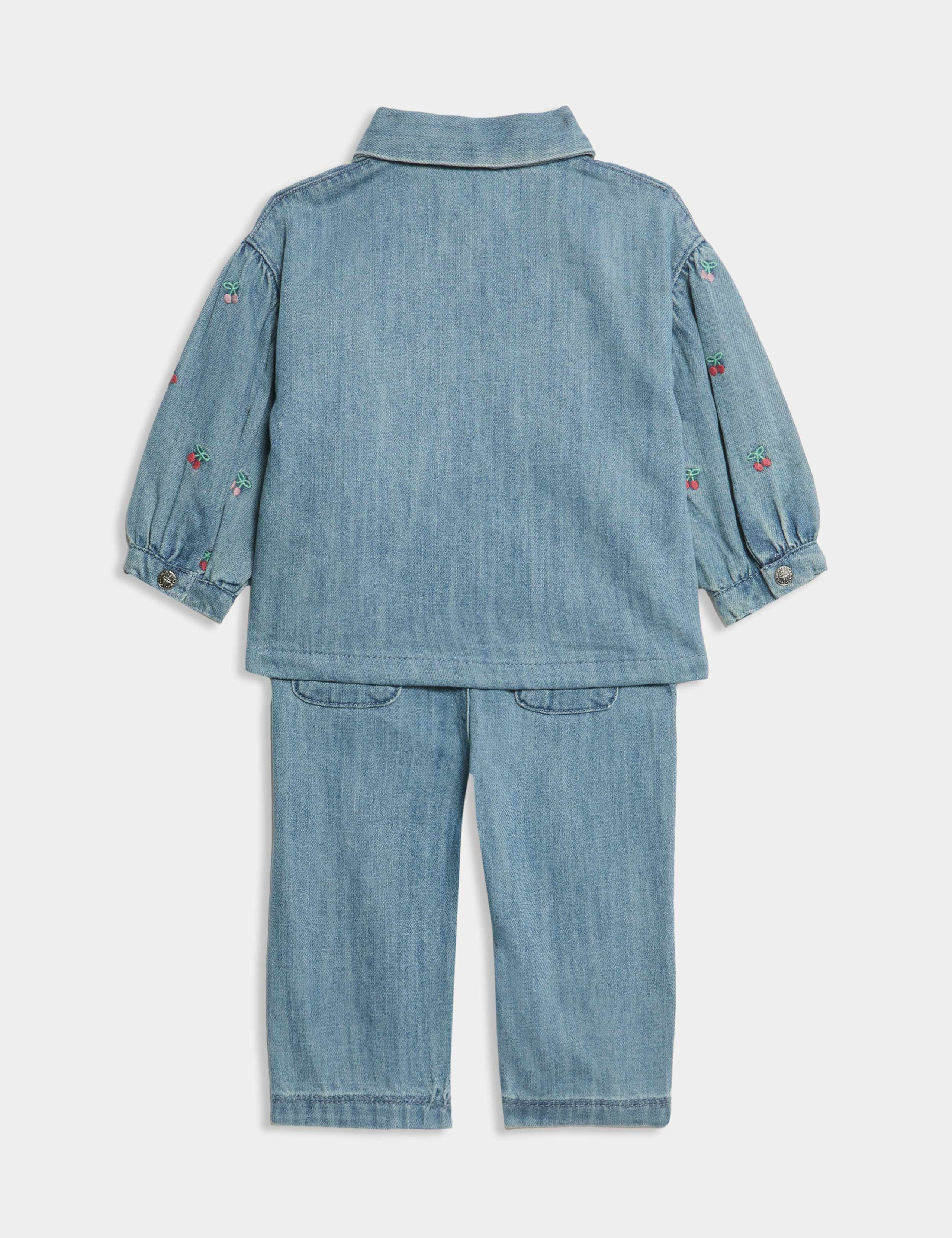 2pc Denim Embroidered Jacket & Jeans Outfit (0-6 Yrs) 2 of 6