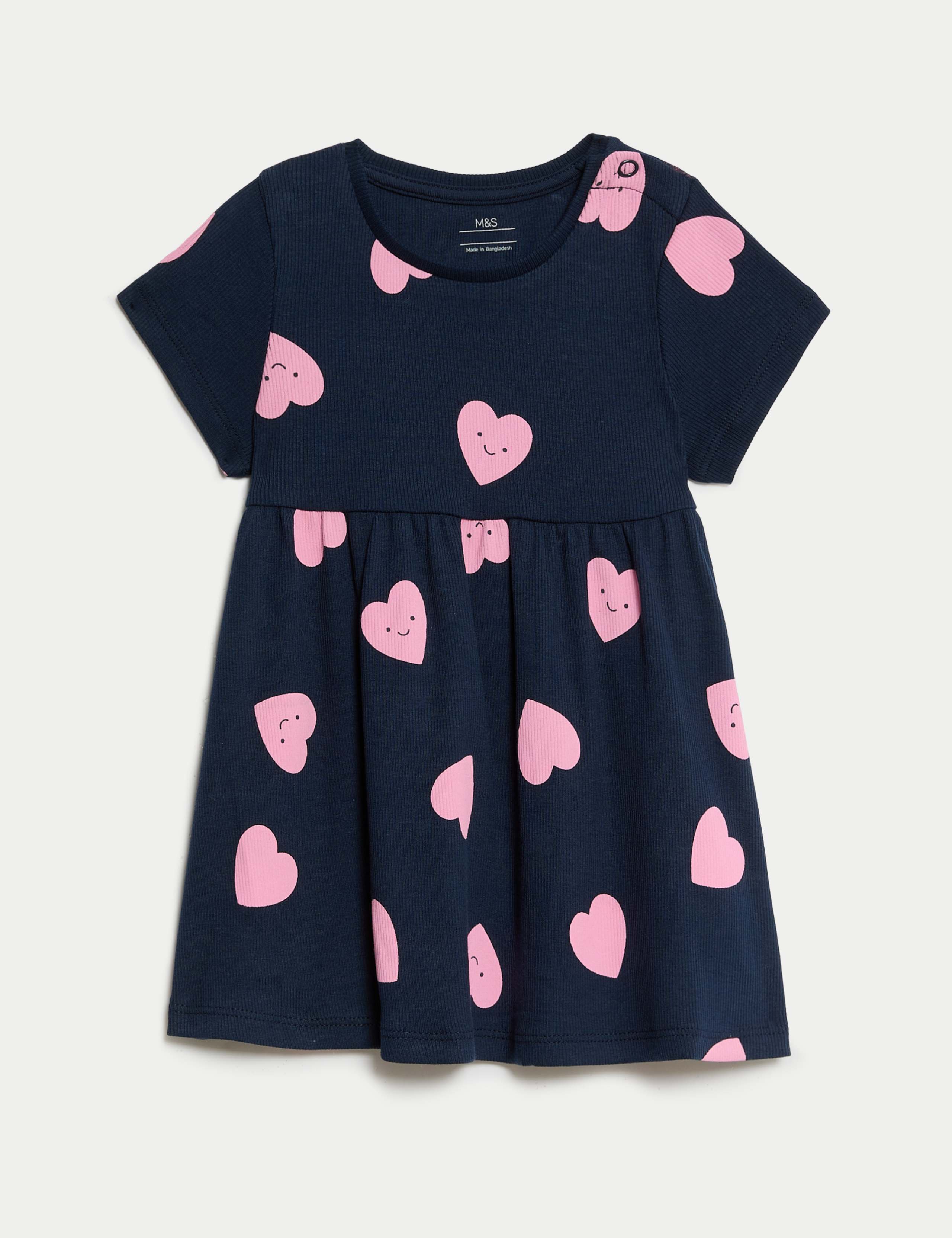 Cotton Rich Heart Print Dress (0-3 Yrs) 1 of 3
