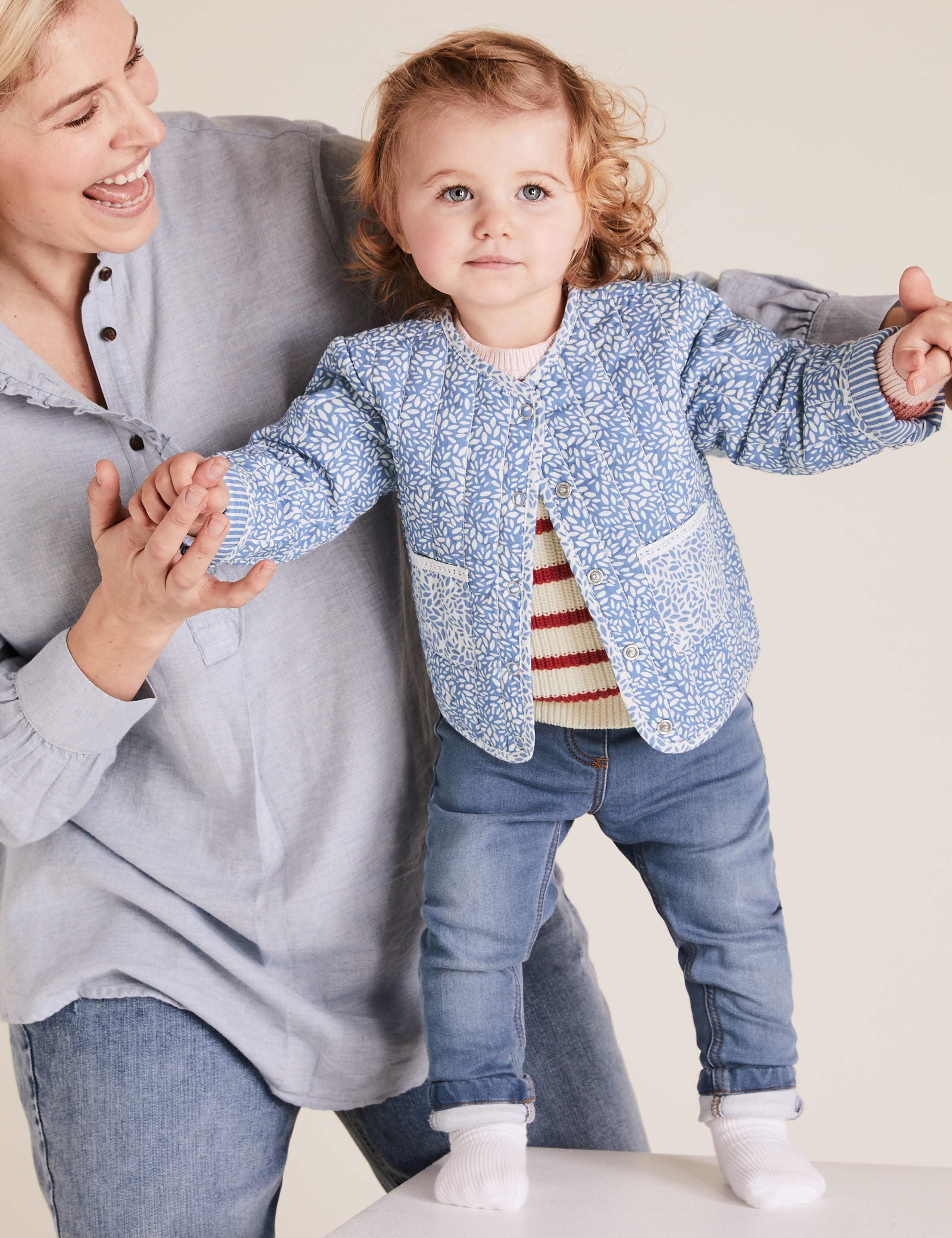 Pure Cotton Ditsy Floral Quilted Jacket (0-3 Yrs) 1 of 5