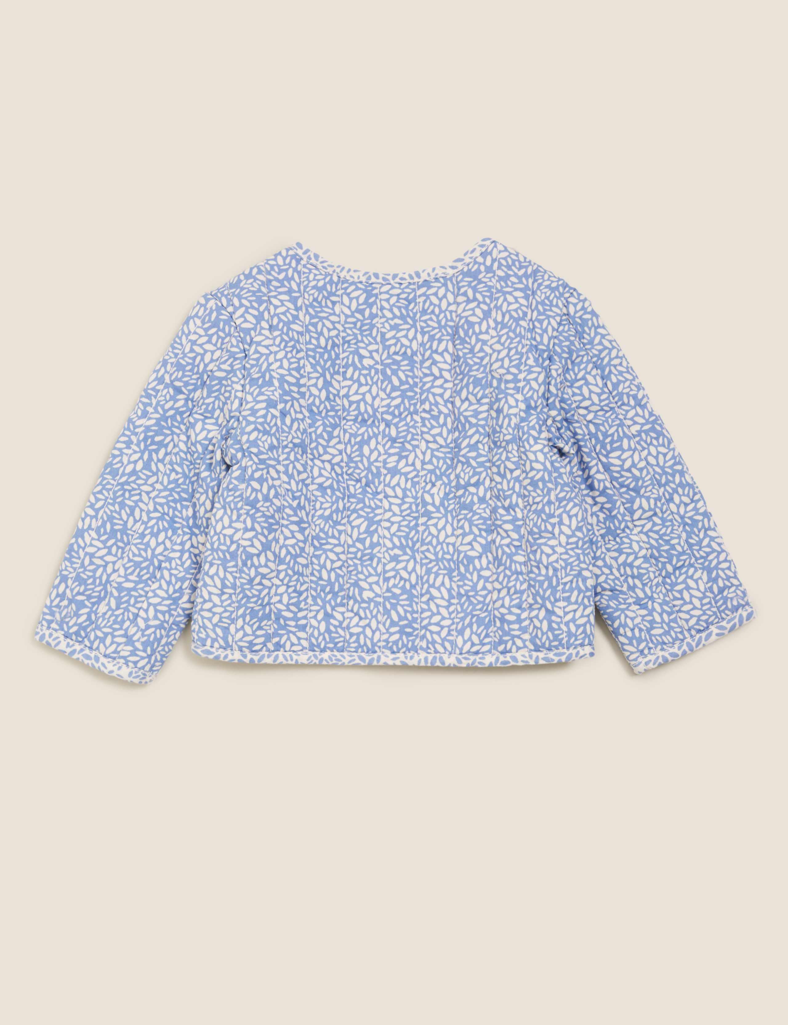 Pure Cotton Ditsy Floral Quilted Jacket (0-3 Yrs) 3 of 5