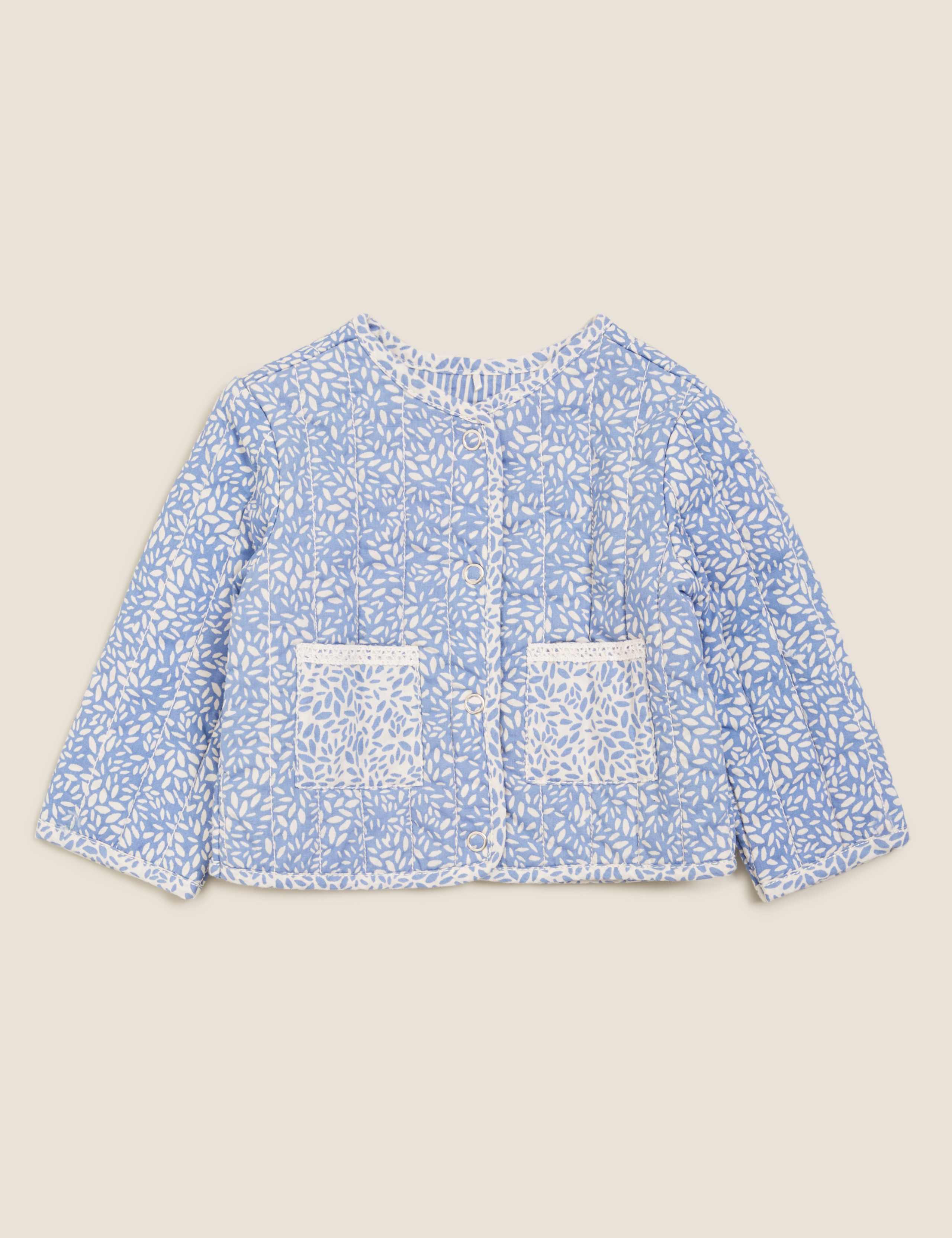 Pure Cotton Ditsy Floral Quilted Jacket (0-3 Yrs) 2 of 5