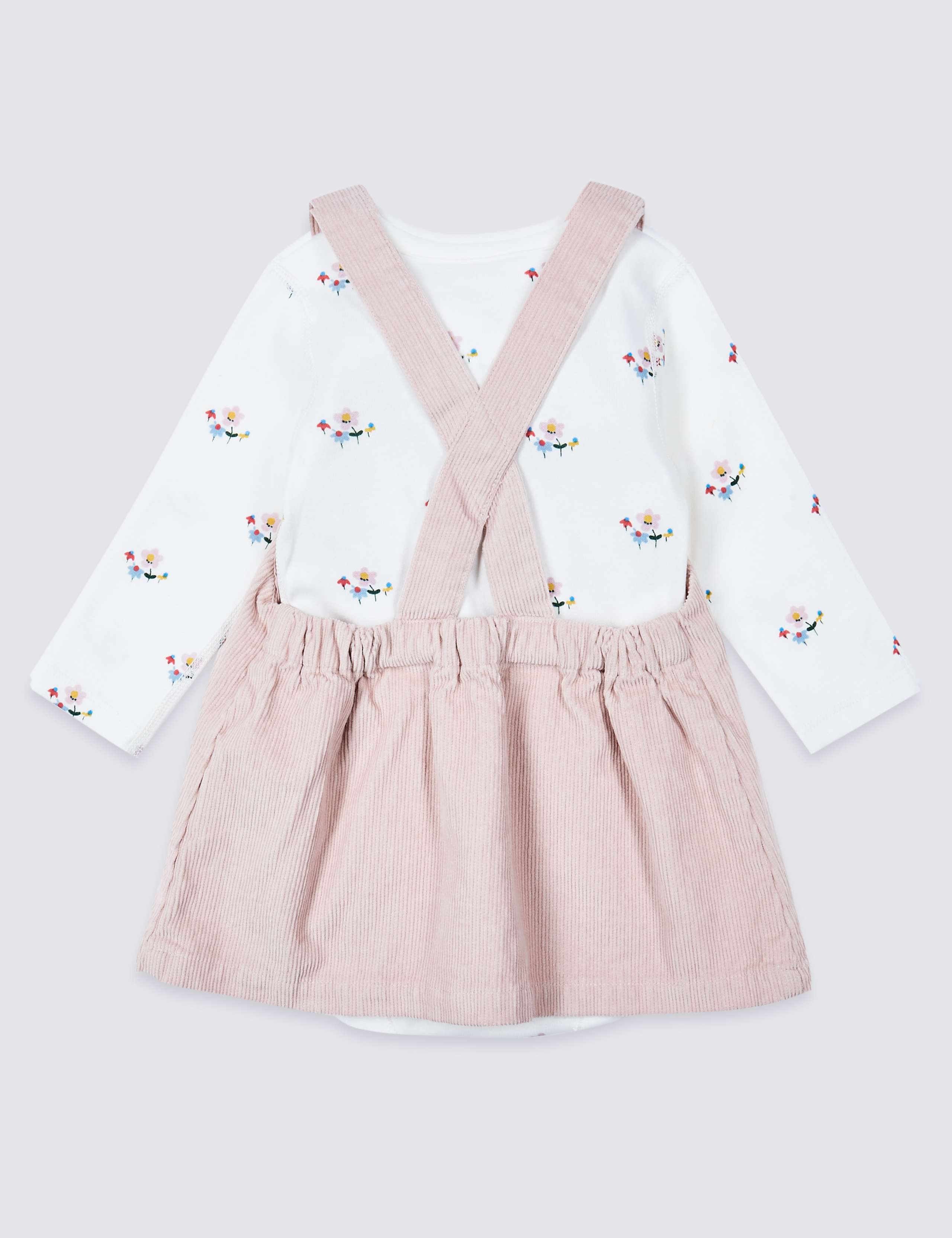 2 Piece  Cotton Cord Pinny Dress & Bodysuit 2 of 6