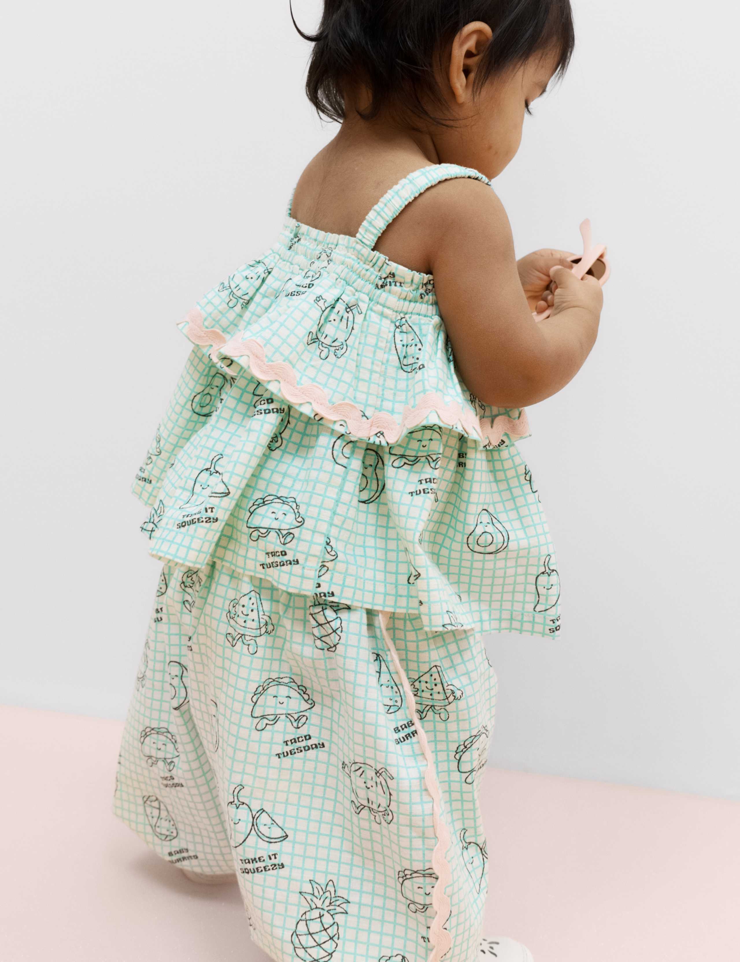 2 Piece Pure Cotton Taco Top & Trouser Outfit (0-5 Years) 4 of 4