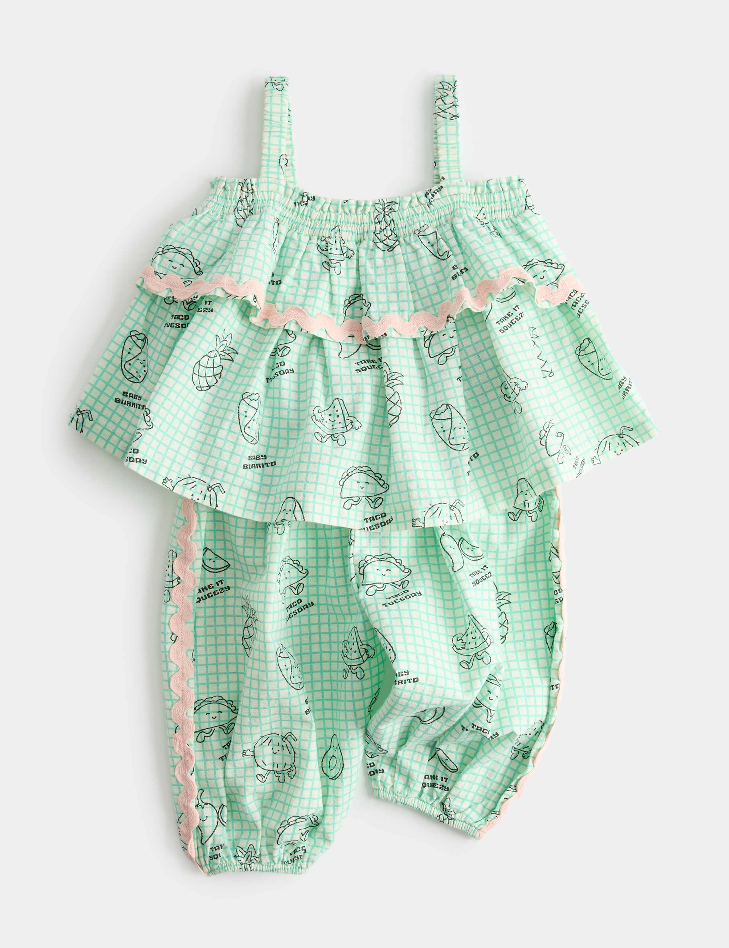 2 Piece Pure Cotton Taco Top & Trouser Outfit (0-5 Years) 2 of 4