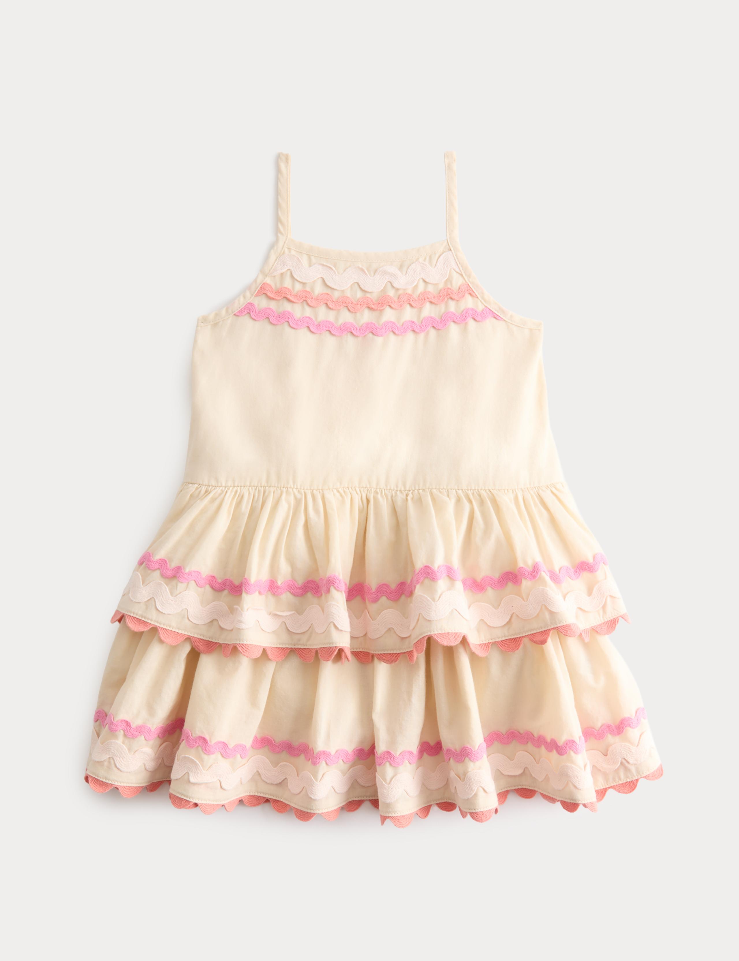 Pure Cotton Tiered Frill Dress (0-5 Yrs) 1 of 2