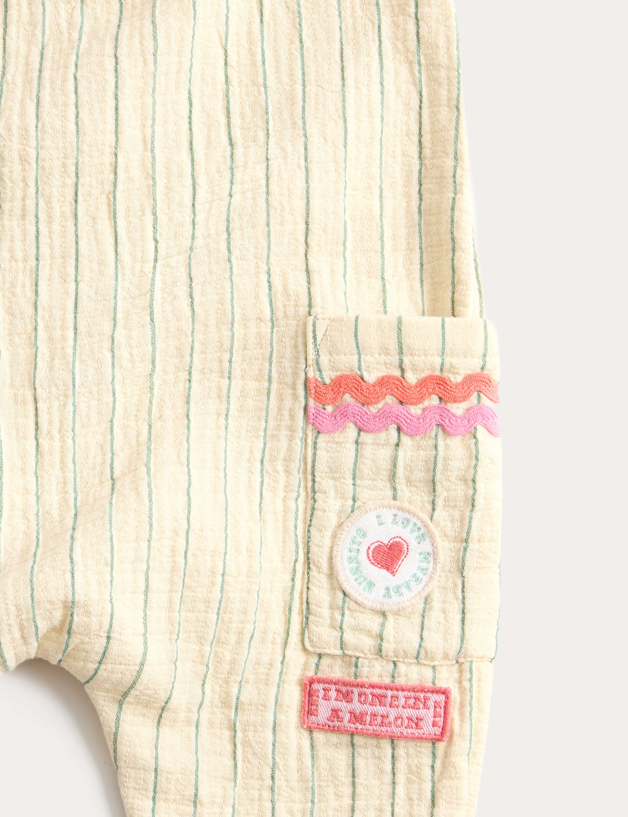 Pure Cotton Striped Embroidered Romper (0-3 Yrs) 2 of 3
