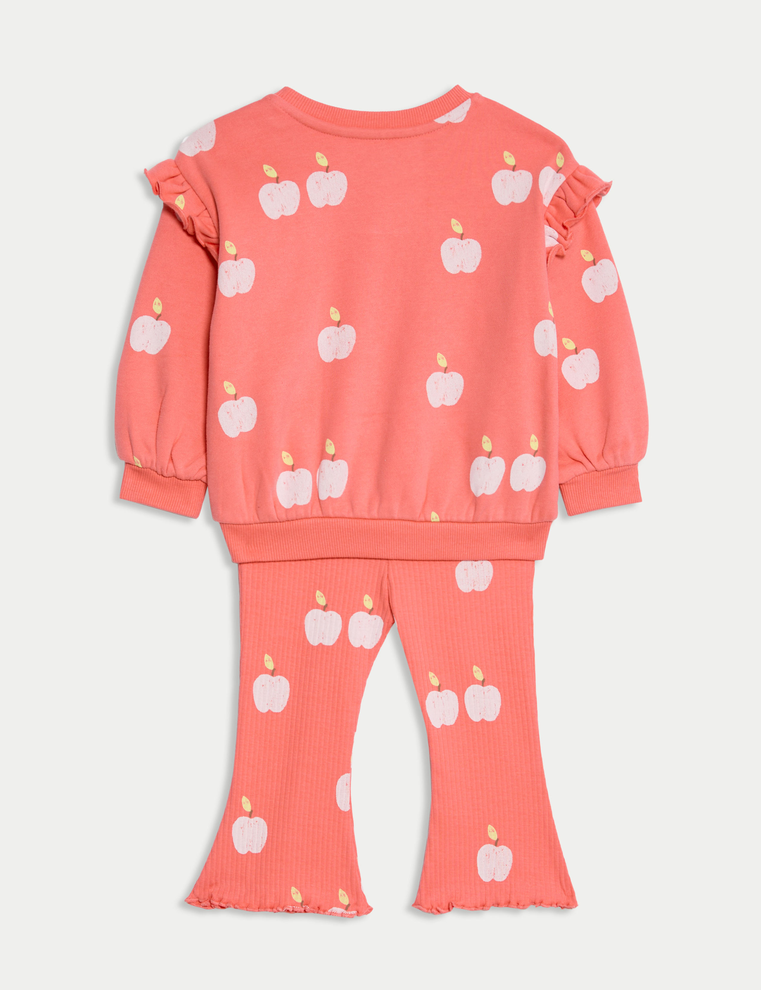 2pc Cotton Rich Apple Print Top & Bottom Outfit (0-3 Yrs) 2 of 6